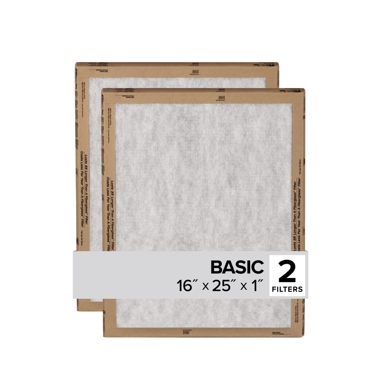7100327025 - Filtrete Flat Panel Air Filter FPL01-2PK-24, 16 in x 25 in x 1 in (40.6 cm x 63.5 cm x 2.5 cm)