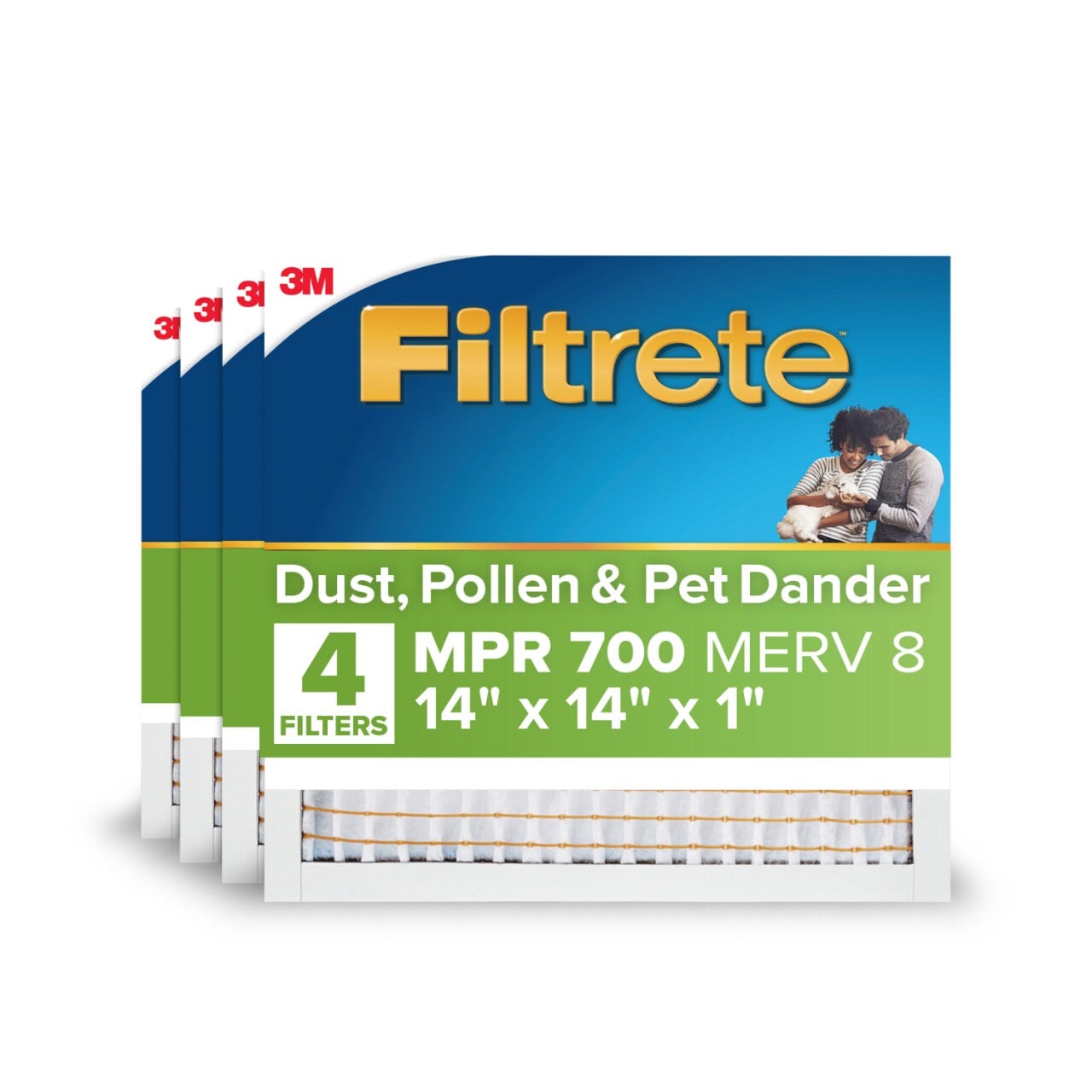 7100349922 - Filtrete Electrostatic Air Filter 700 MPR 711-4, 14 in x 14 in x 1 in (35.5 cm x 35.5 cm x 2.5 cm)