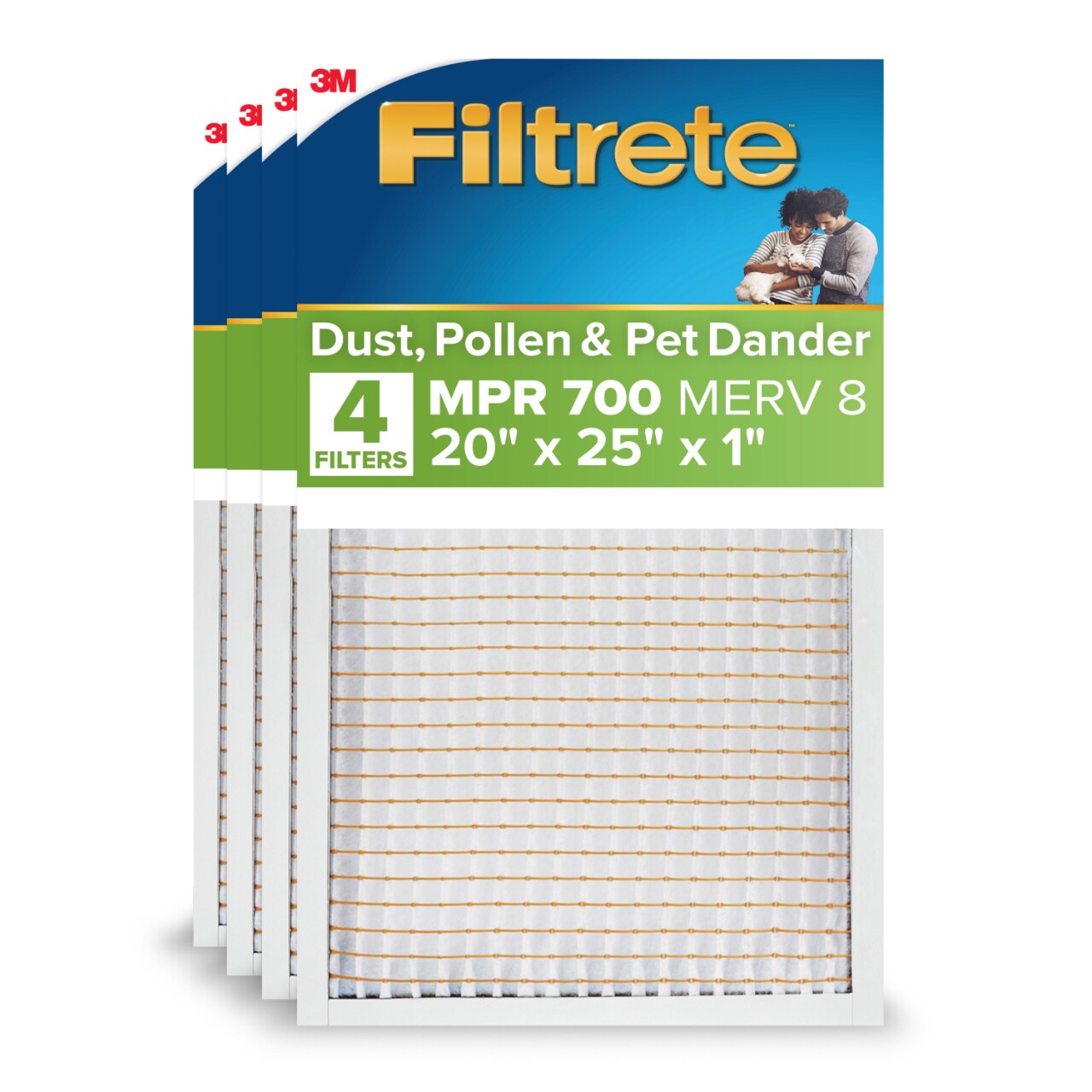 7100353233 - Filtrete Electrostatic Air Filter 700 MPR 703-4, 20 in x 25 in x 1 in (50.8 cm x 63.5 cm x 2.5 cm)