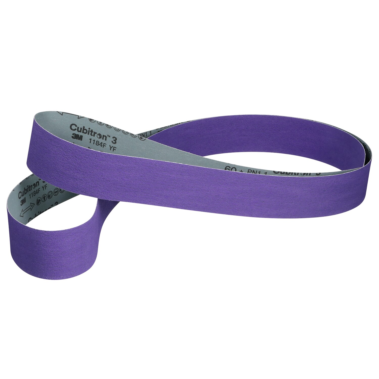 7100406064 - 3M Cubitron 3 Cloth Belt 1184F, 60+ YF-weight, 3 in x 132 in, Film-lok, Single-flex, 5 ea/Case, Special Packaging