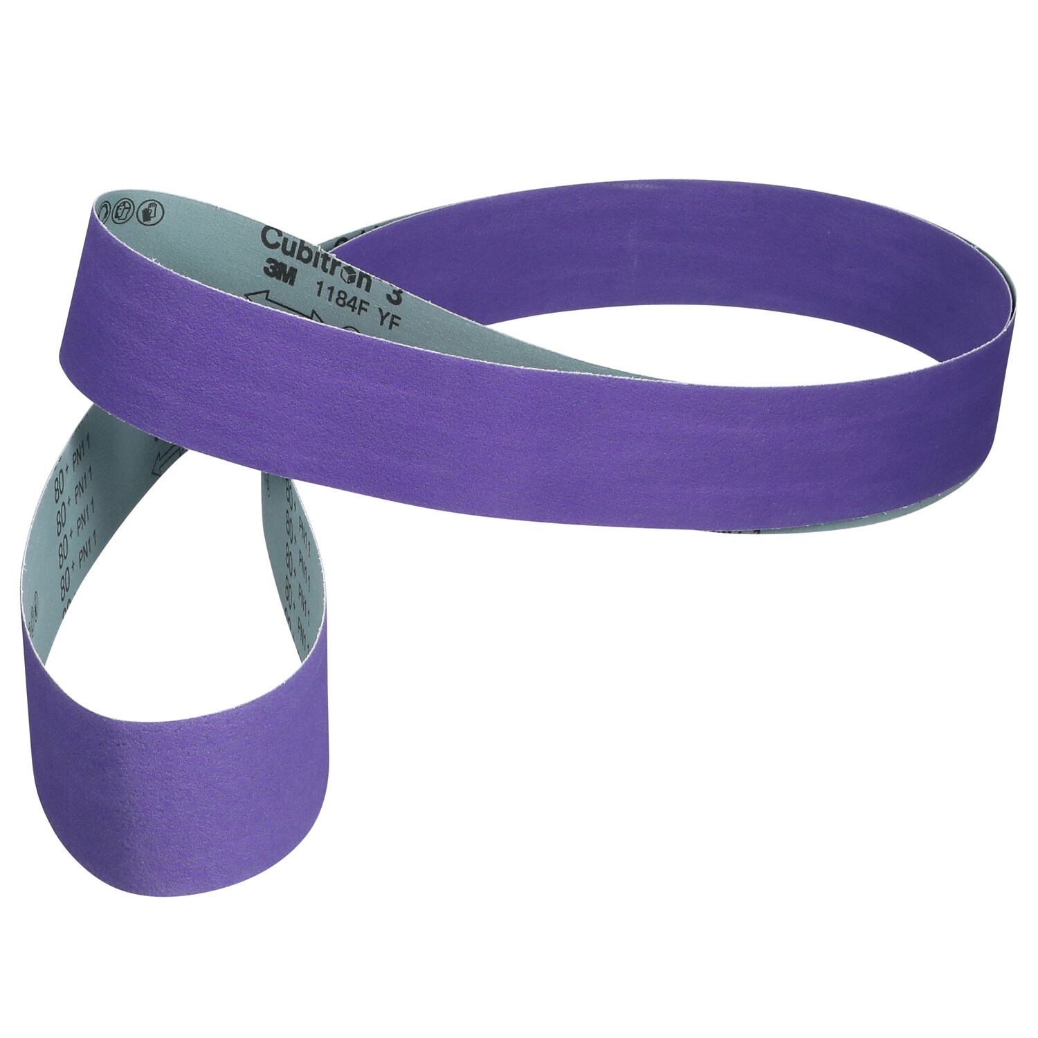 7100406006 - 3M Cubitron 3 Cloth Belt 1184F, 80+ YF-weight, 3 in x 132 in, Film-lok, Single-flex, 5 ea/Case, Special Packaging