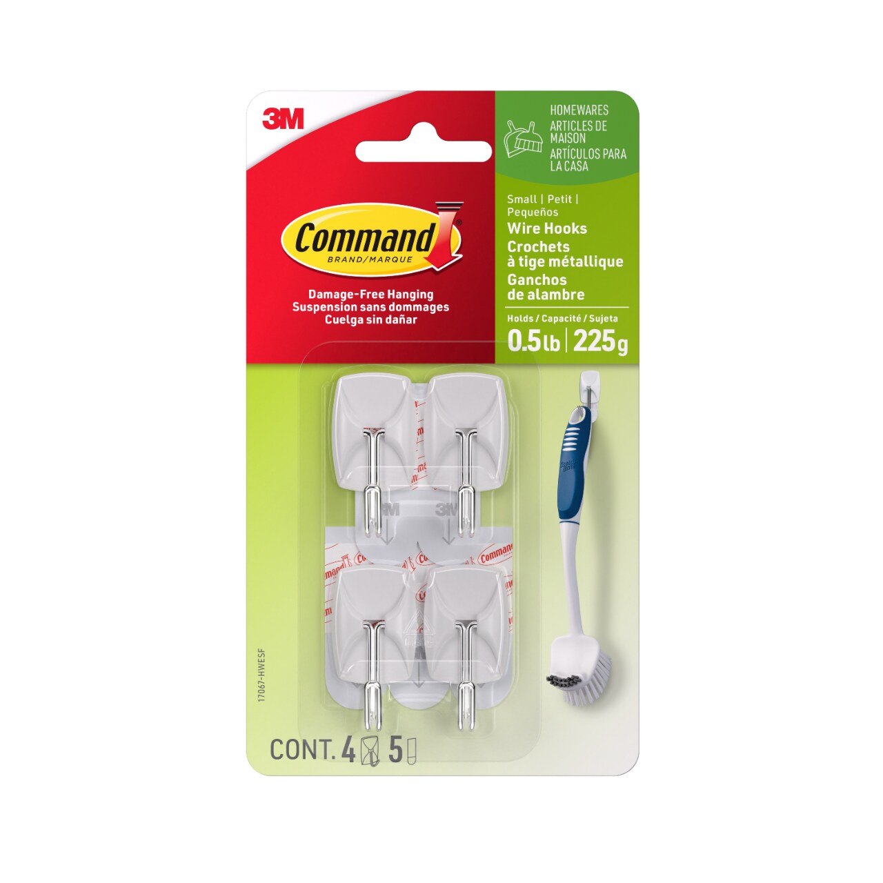7100370116 - Command Small Wire Hooks 17067-HWESF, 4 hook, 5 strip