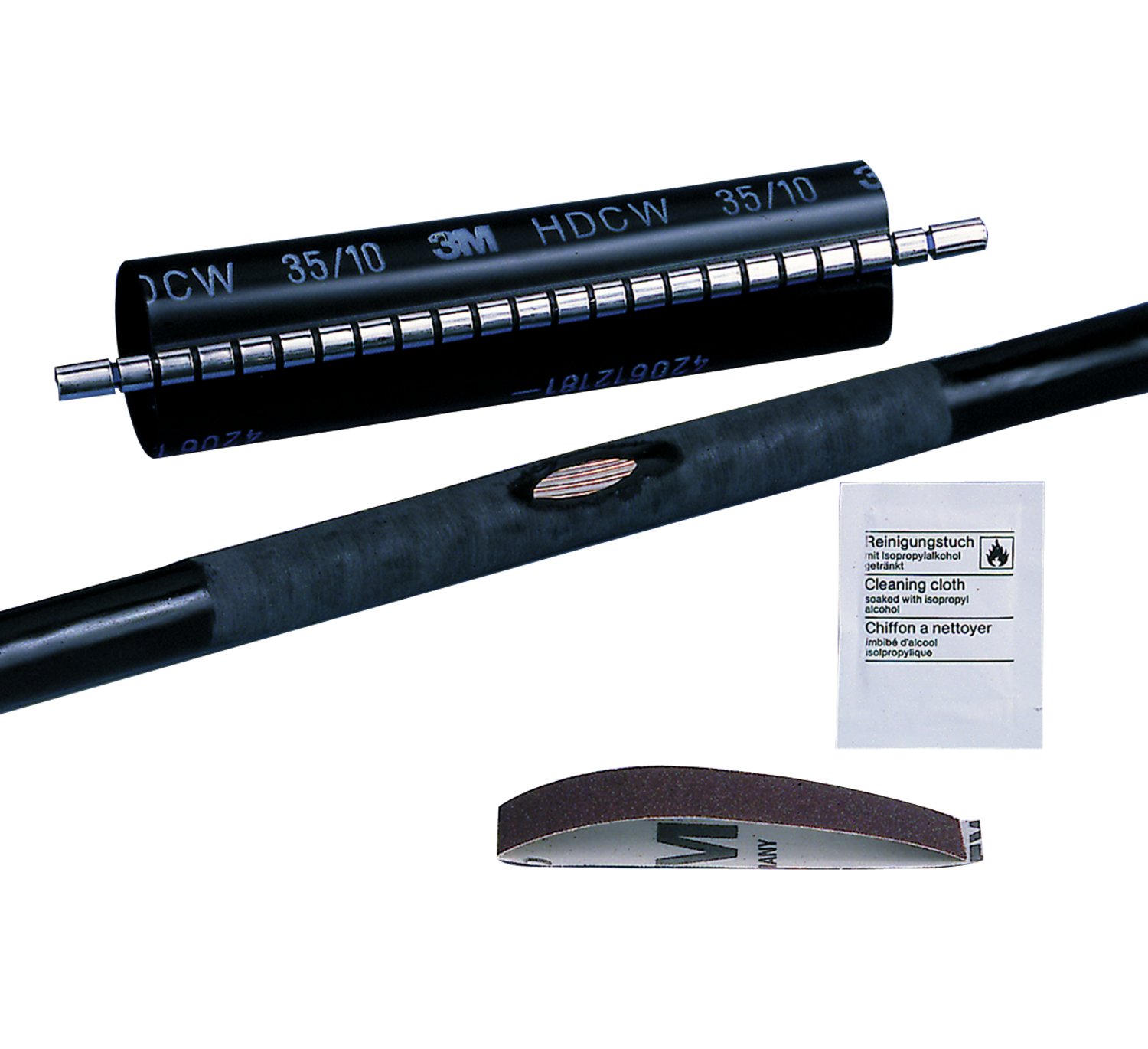 7000138435 - 3M Wraparound Heat Shrink Cable Repair Sleeve HDCW-140/40-1000, Length 39.4 in (1000 mm), 5/case