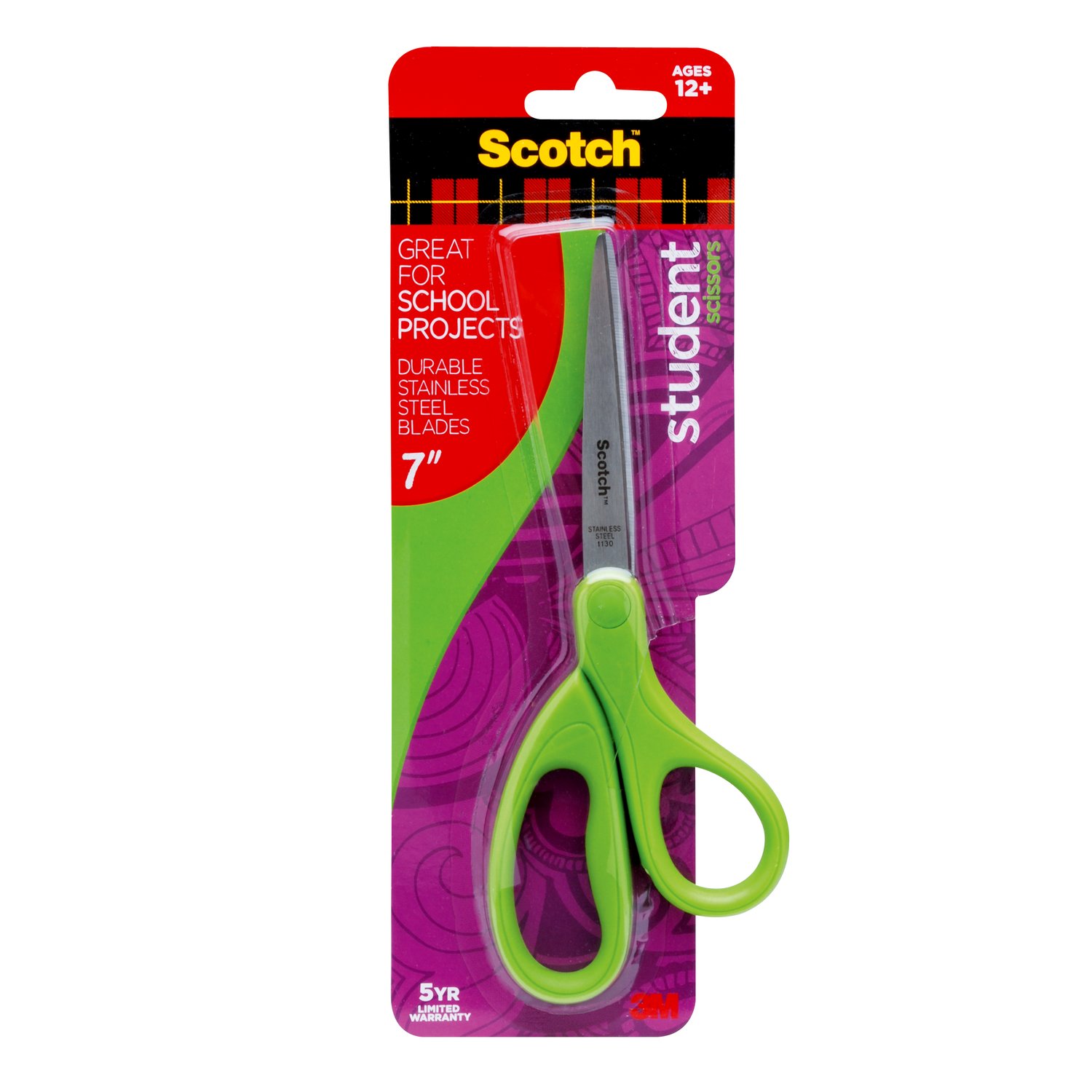 7000028805 - Scotch 7" Student Scissors, 1407S-MIX, 6/inner, 6 inners/case, 36/1