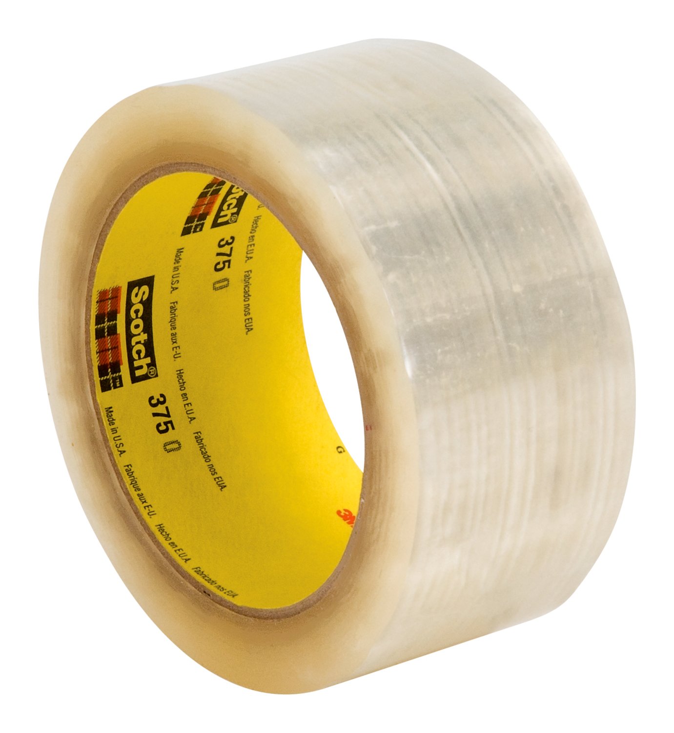 7010410451 - Scotch Box Sealing Tape 375, Clear, 96 mm x 914 m, 3/Case