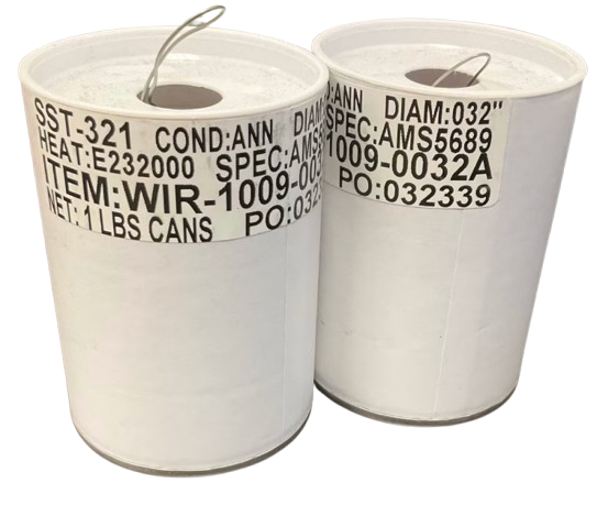 AMS568932 - Stainless Steel Lockwire .032" Diameter Alloy 321 1 Lb/Canister Condition: Annealed AMS 5689 - 1 LB Spool