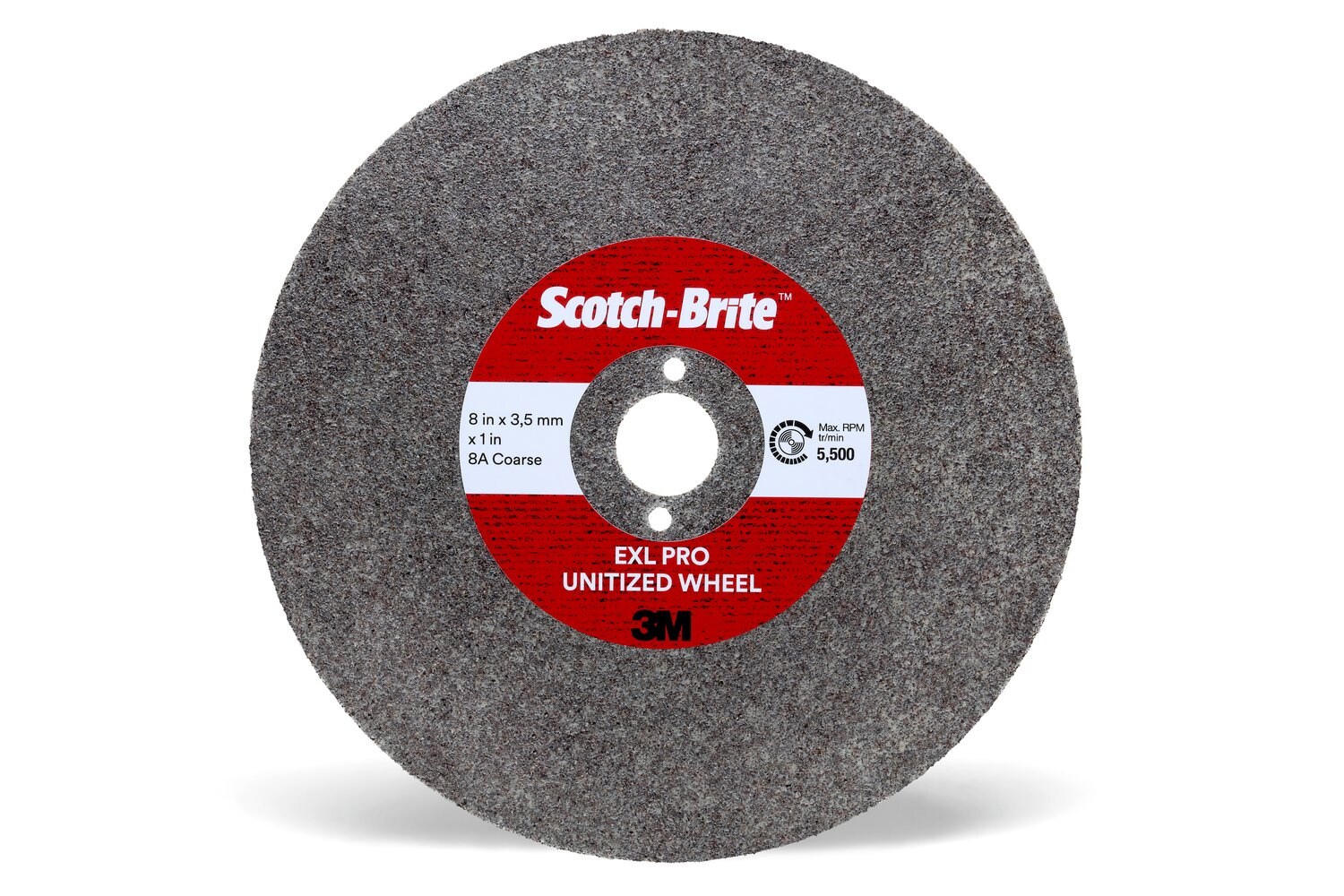 7100159575 - Scotch-Brite EXL PRO Unitized Wheel, EX-UW, 8A Coarse, 8 in x 4.2 mm x 1-1/2 in, 10 ea/Case