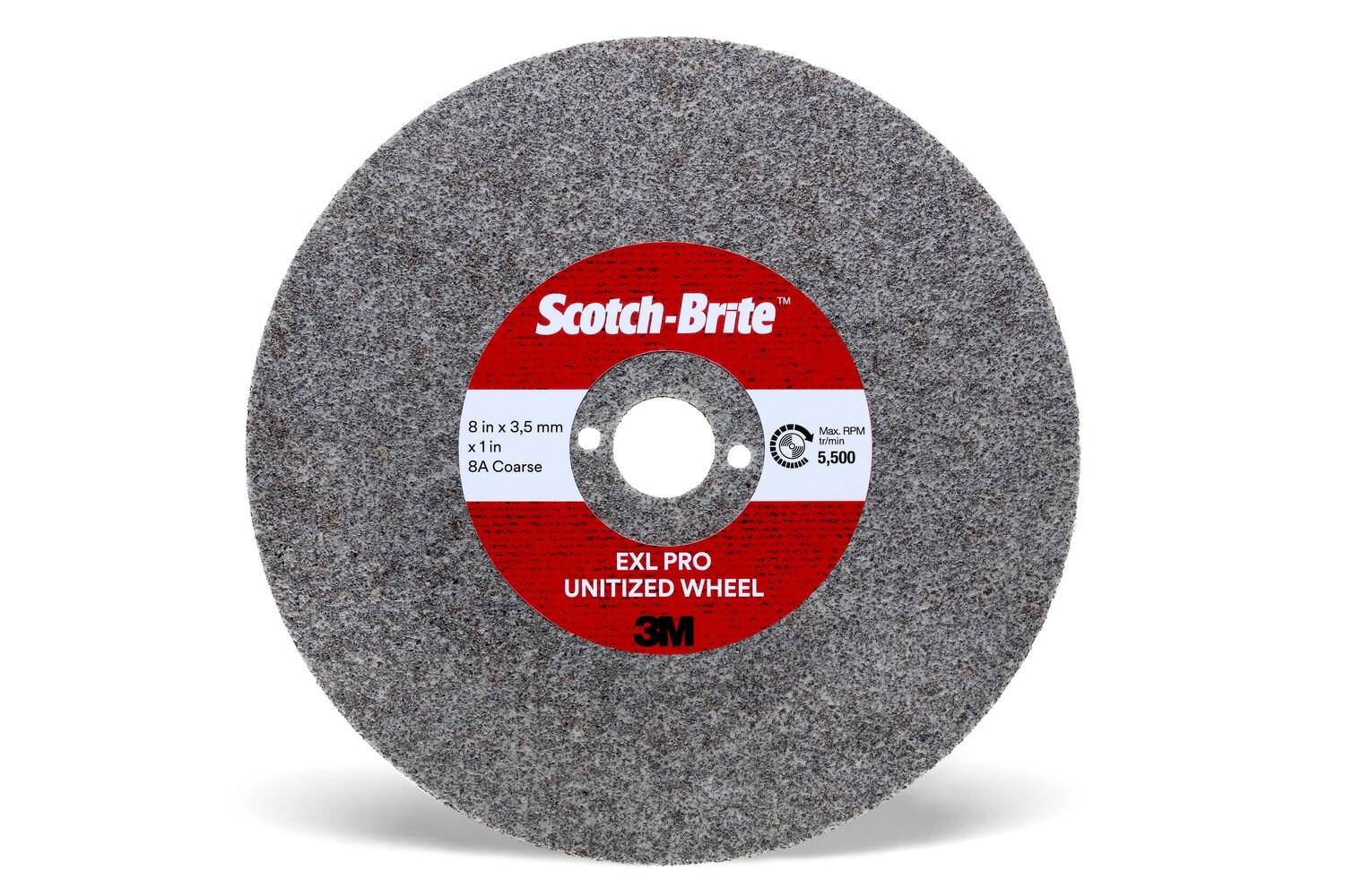 7100219760 - Scotch-Brite EXL PRO Unitized Wheel, EX-UW, 8A Coarse, 4 in x 3.5 mm x 5/8 in, 20 ea/Case