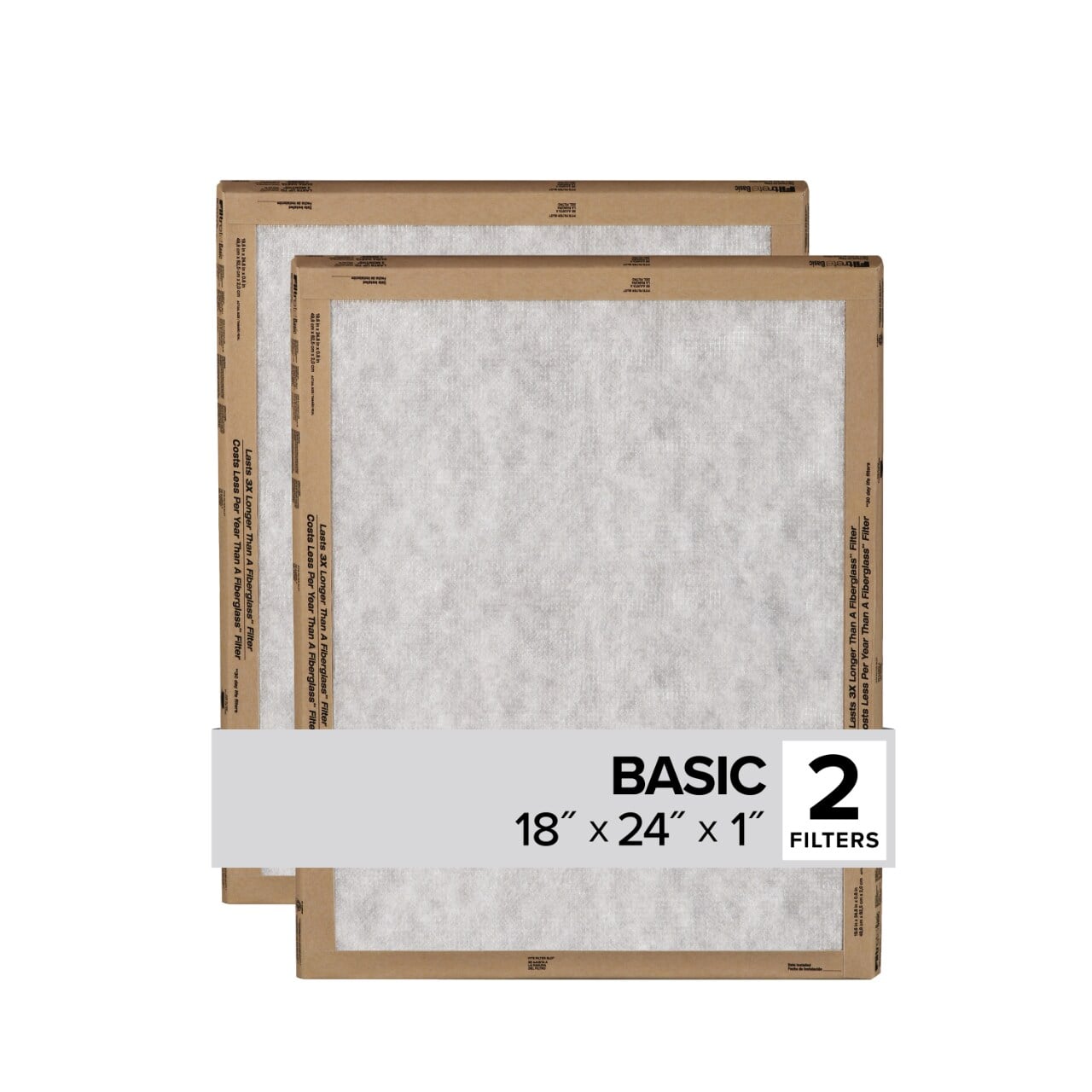 7100327265 - Filtrete Flat Panel Air FIlter FPL21-2PK-24, 18 in x 24 in x 1 in (45.7 cm x 60.9 cm x 2.5 cm)