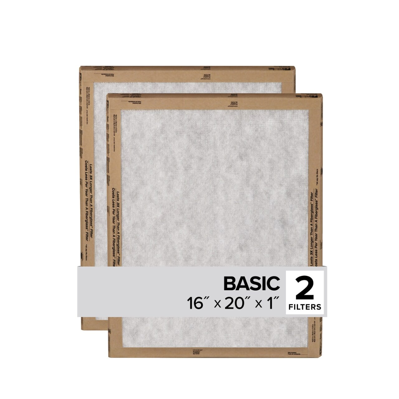 7100326976 - Filtrete Flat Panel Air Filter FPL00-2PK-24, 16 in x 20 in x 1 in (40.6 cm x 50.8 cm x 2.5 cm)