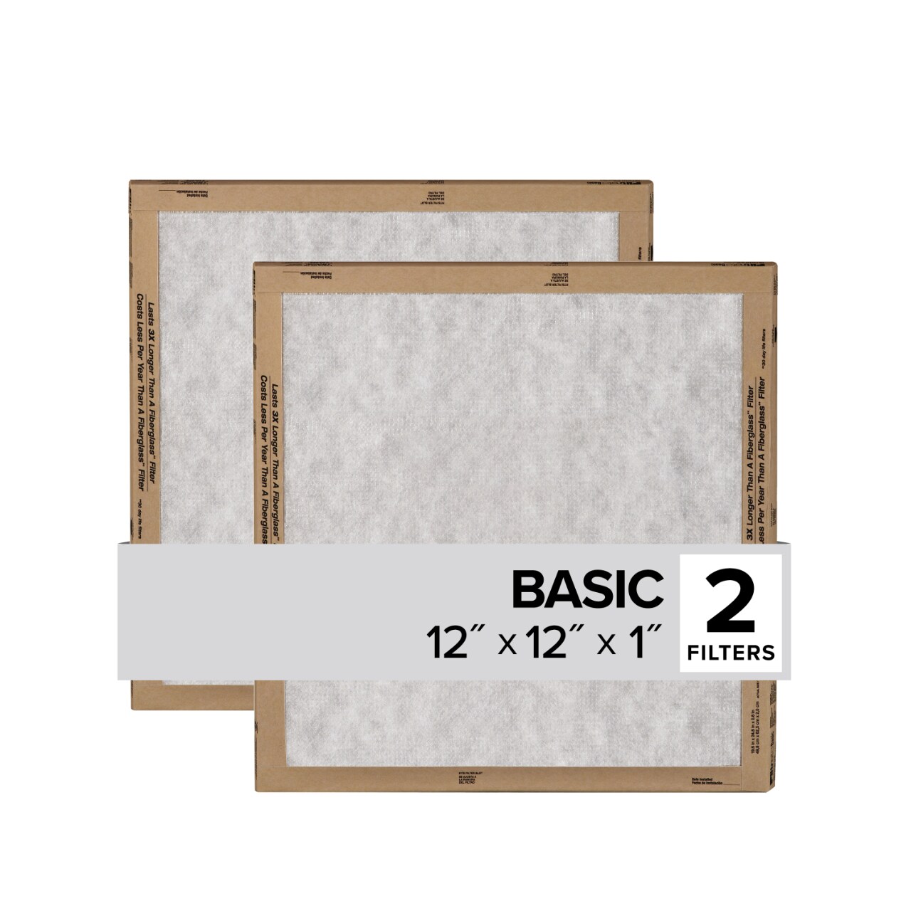 7100327175 - Filtrete Flat Panel Air FIlter FPL10-2PK-24, 12 in x 12 in x 1 in (30.4 cm x 30.4 cm x 2.5 cm)