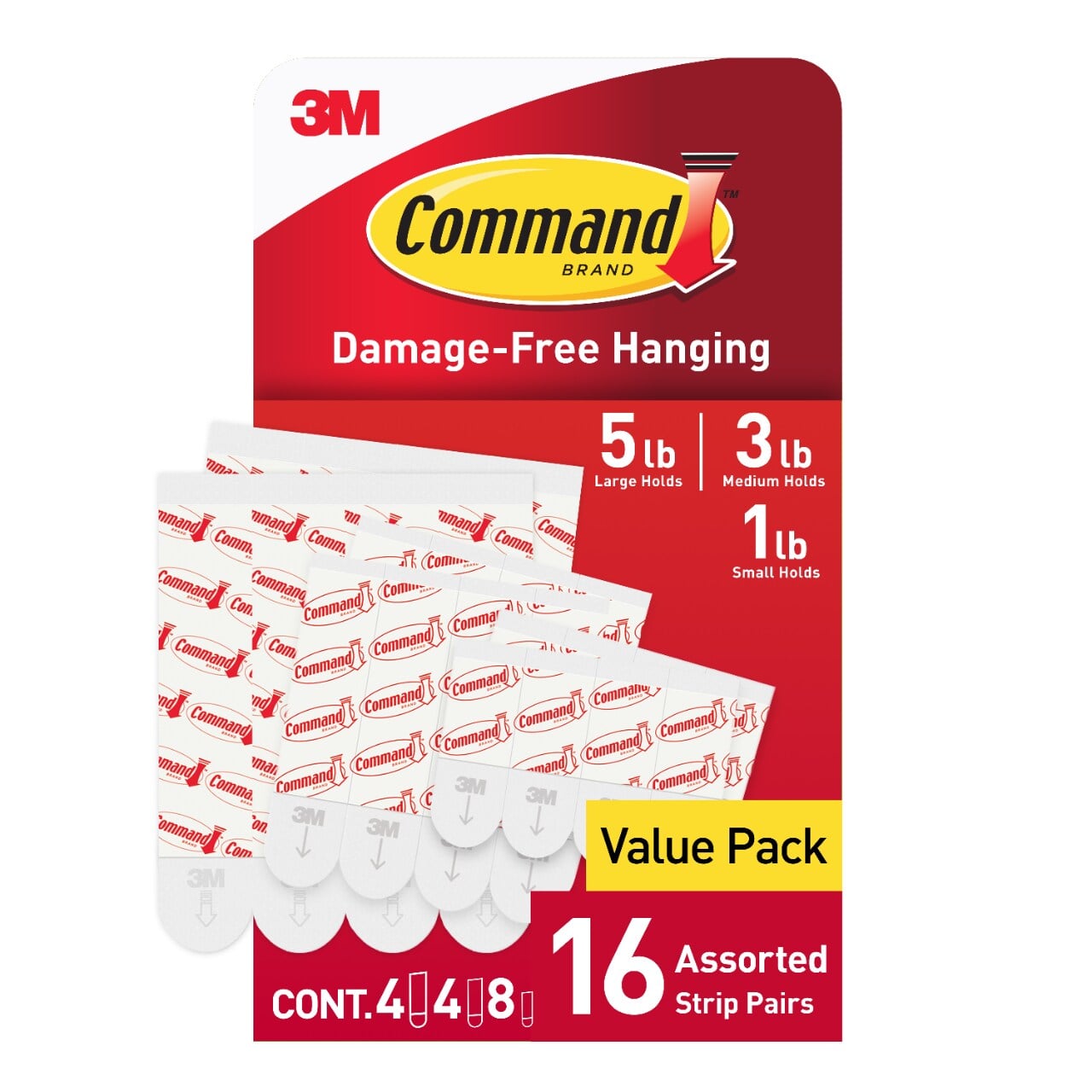 7100363203 - Command Assorted Replacement Strips 17200-16ESF, 16 Strips