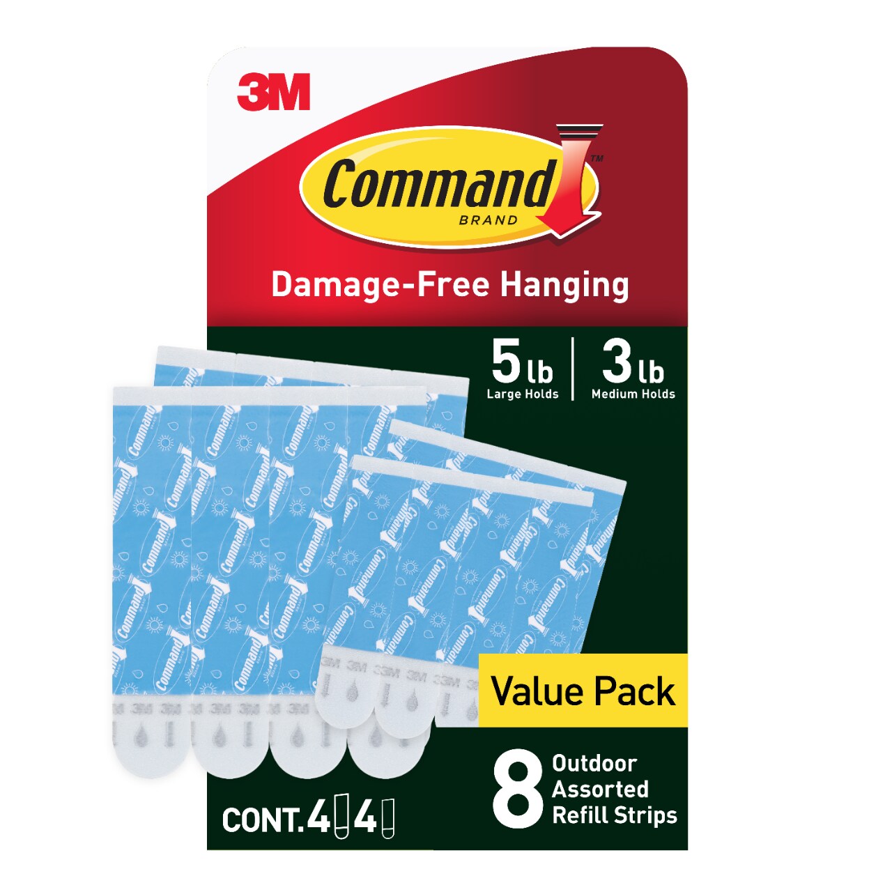 7100376937 - Command All Weather/Bath Medium and Large Foam Replacement Strips 17615AWB-8ESF, 8 Strip