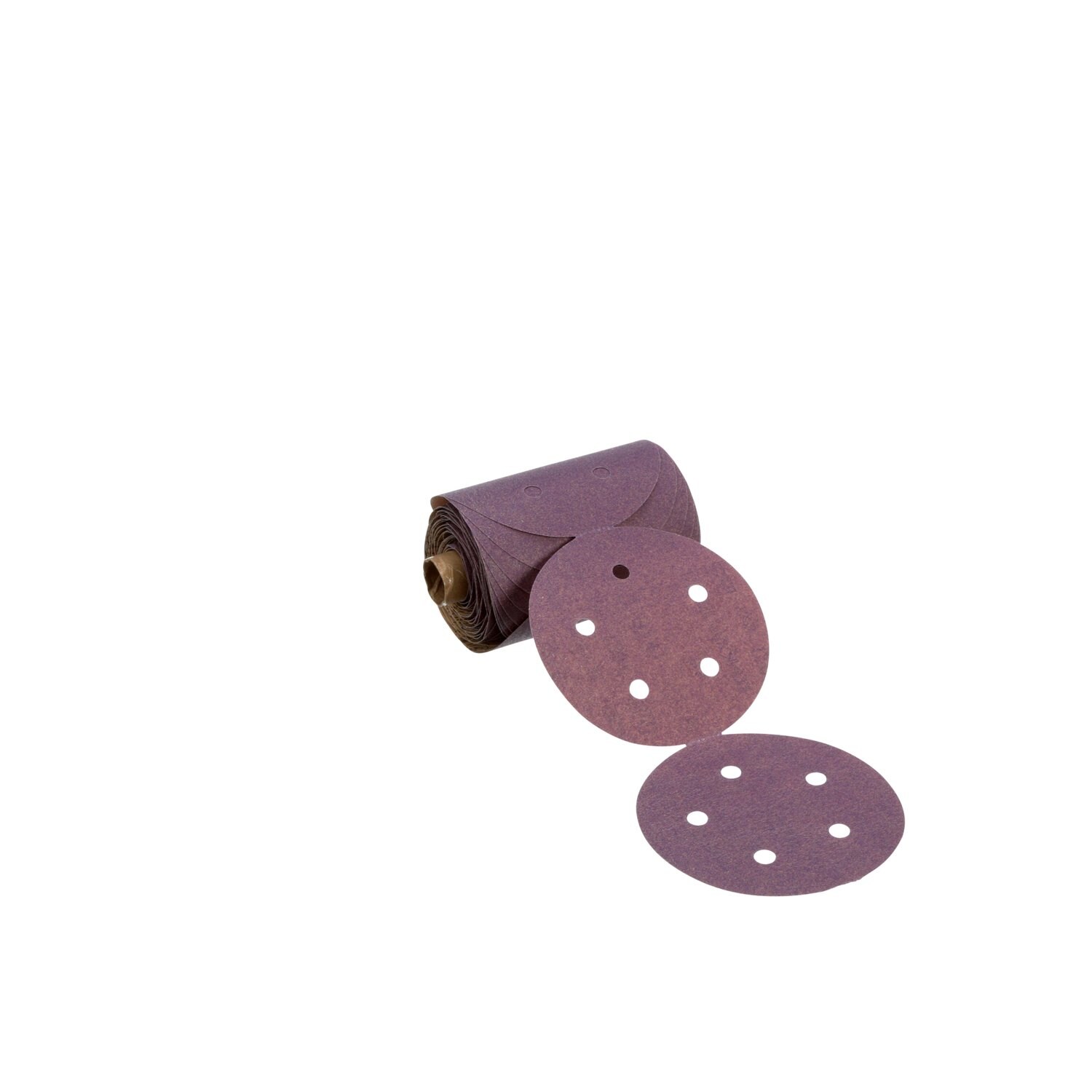 7100075216 - 3M Cubitron II Stikit Paper Disc Roll 732U, 220+ C-weight, 5 in x NH, 5HL, Die 500FH, 100 Discs/Roll, 4 Rolls/Case
