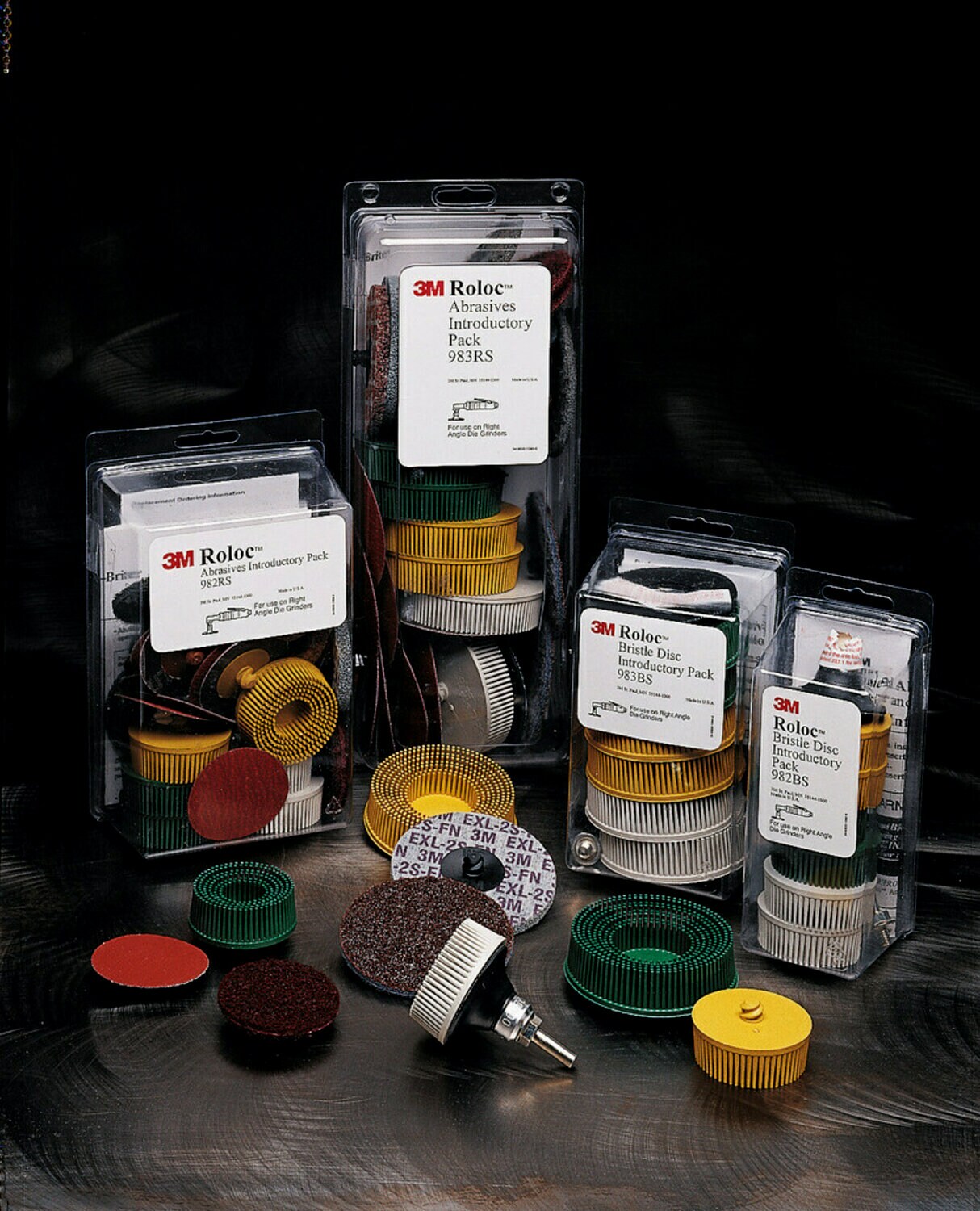 7000120924 - 3M Roloc Bristle Disc Kit 982BS, 2 in, 5 Packs/Case