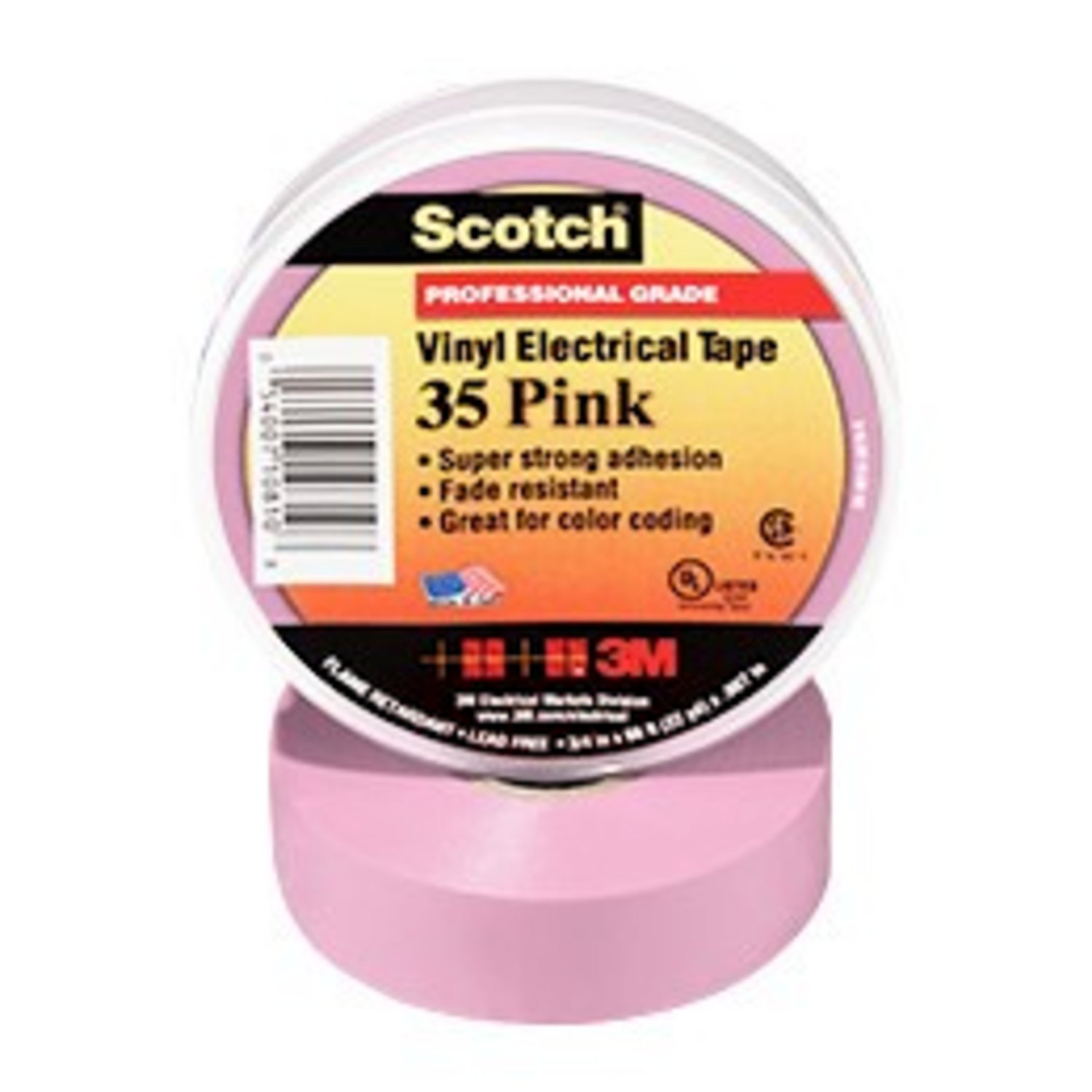 7100133928 - Scotch Vinyl Color-Coding Electrical Tape 35, Pink, Configurable