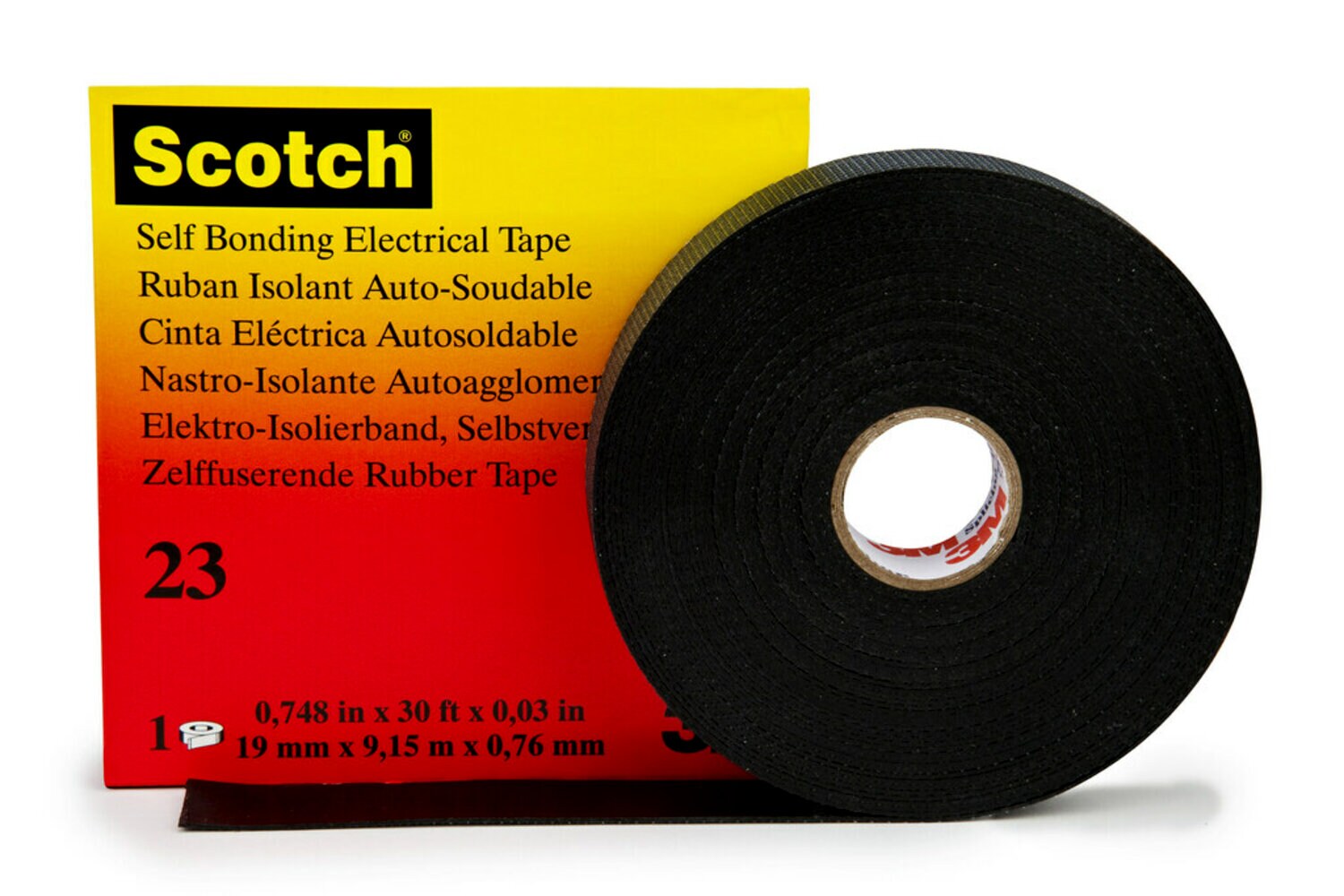 7000034850 - Scotch Rubber Splicing Tape 23, 1 in x 30 ft, Black, 32 rolls/Case