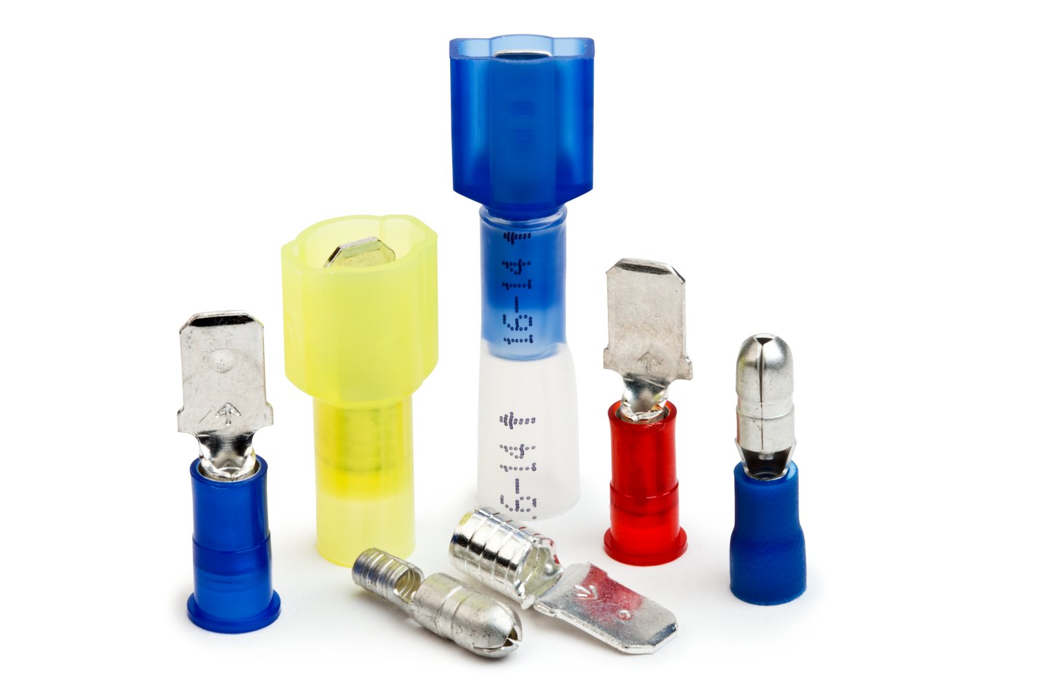 7000133392 - 3M Scotchlok Male Disconnect Heatshrink Nylon Insulated, 25/bottle, MNHU14-250DMIX, 125/Case