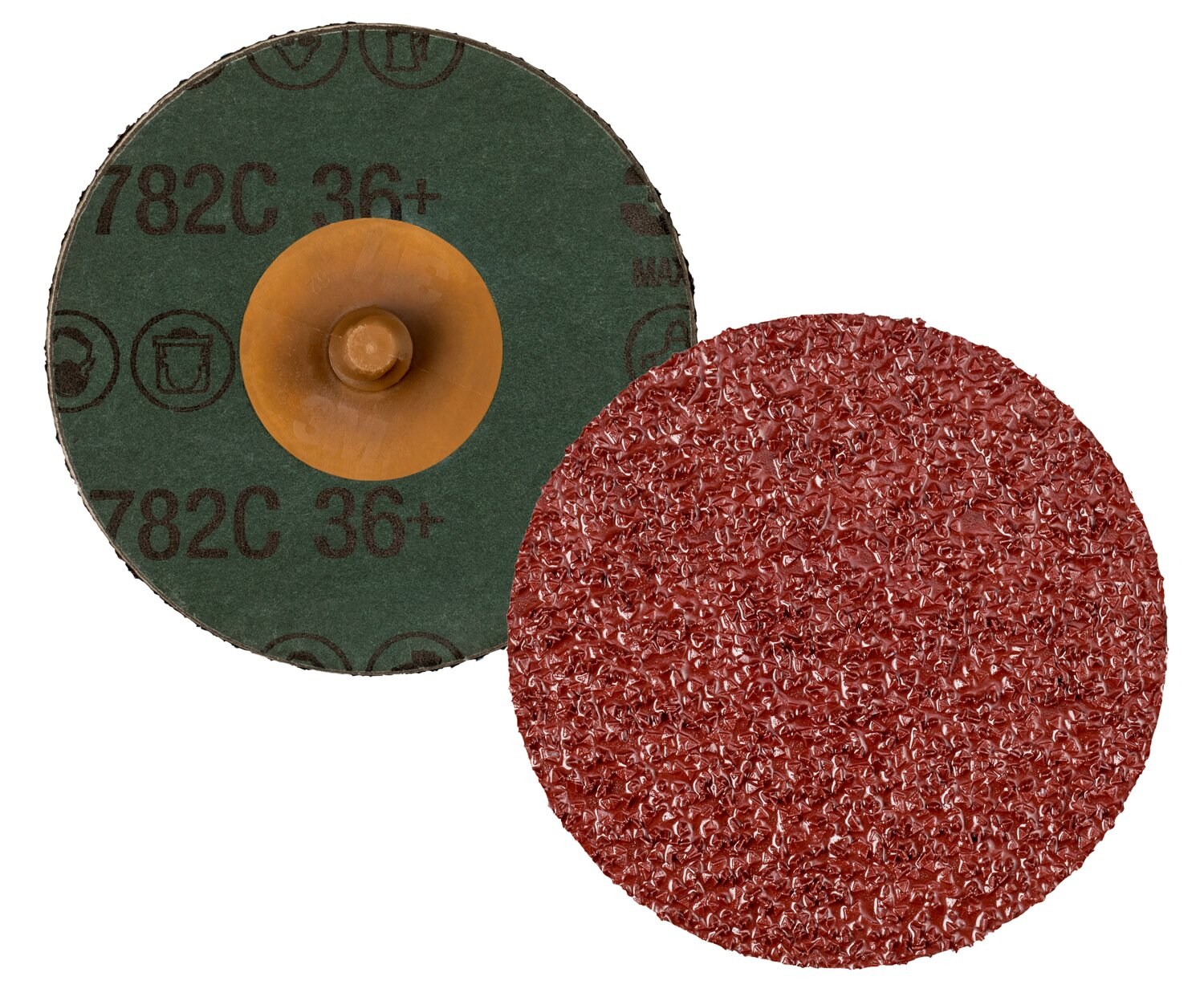 7100100976 - 3M Roloc Fibre Disc 782C, 36+, TR, 2 in, Die R200P, 50/Carton, 200 ea/Case