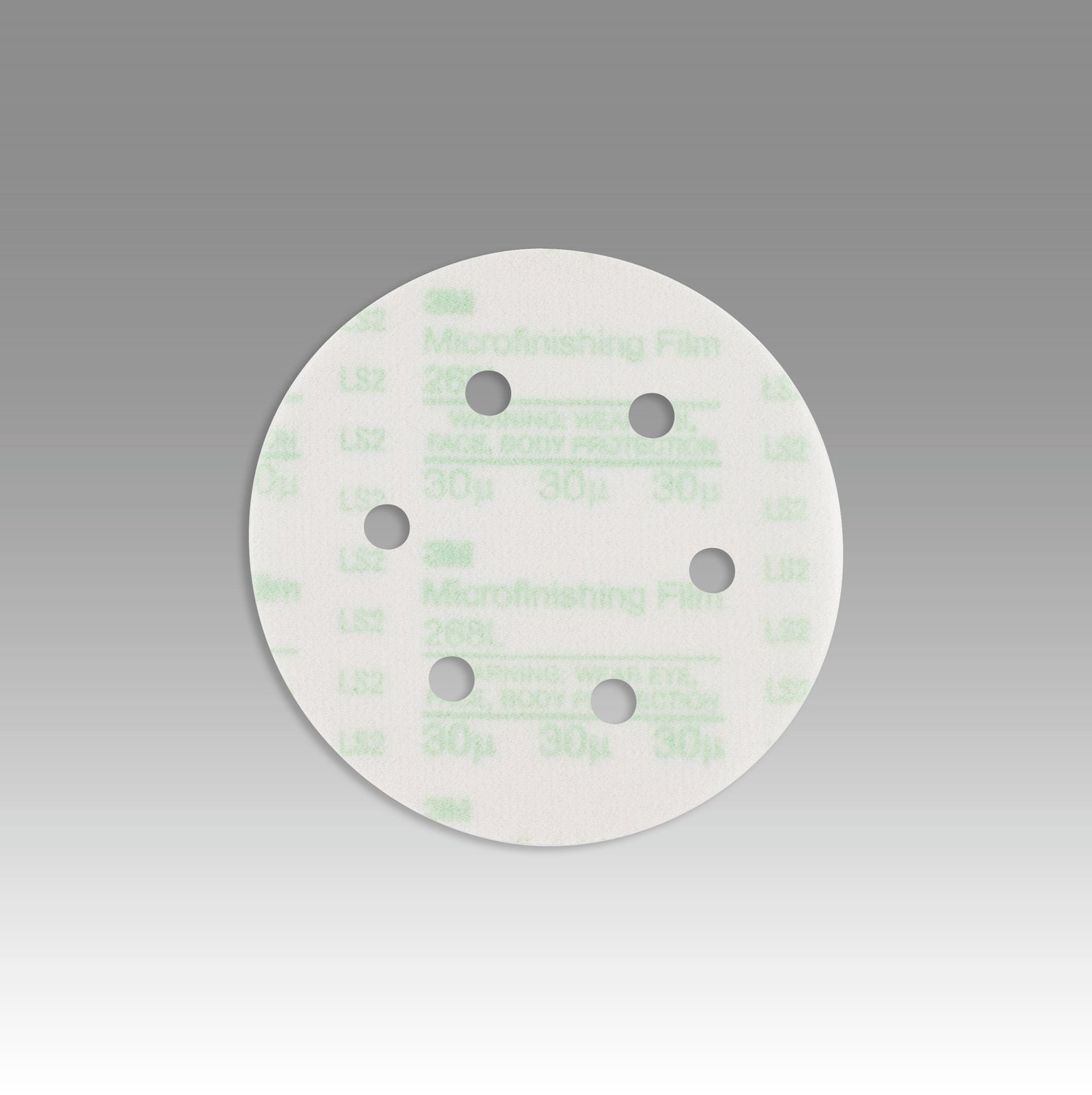 7010359500 - 3M Hookit Microfinishing Film Disc 268L, D/F, Type D, 6 in x NH 6, Holes 30 Micron, 25/Bag, 500 ea/Case