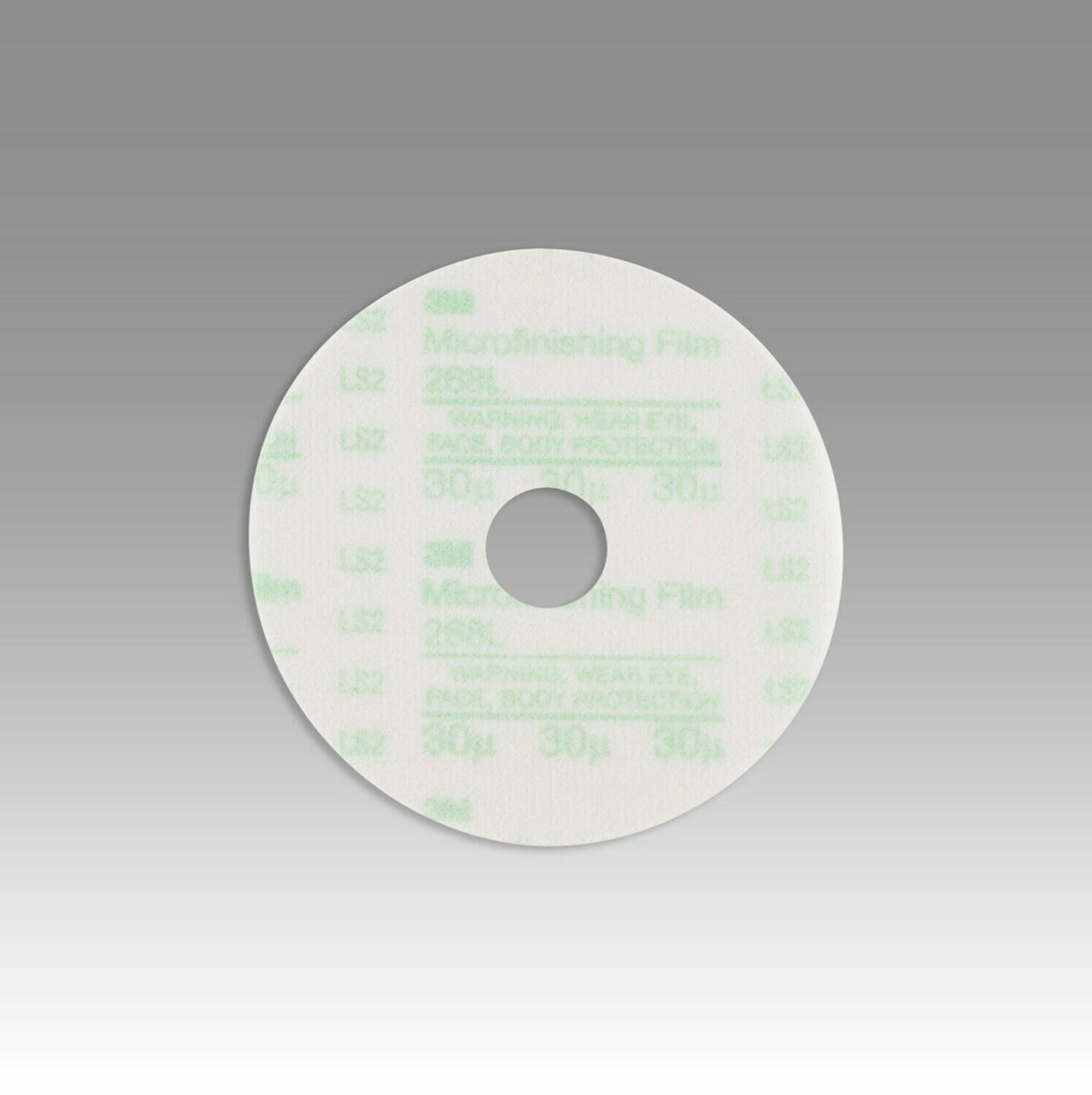 7000000297 - 3M Hookit Microfinishing Film Disc 268L, 30 Mic 3MIL, Type D, 3 in x 7/8 in, Die 300M, 100/Carton, 1000 ea/Case