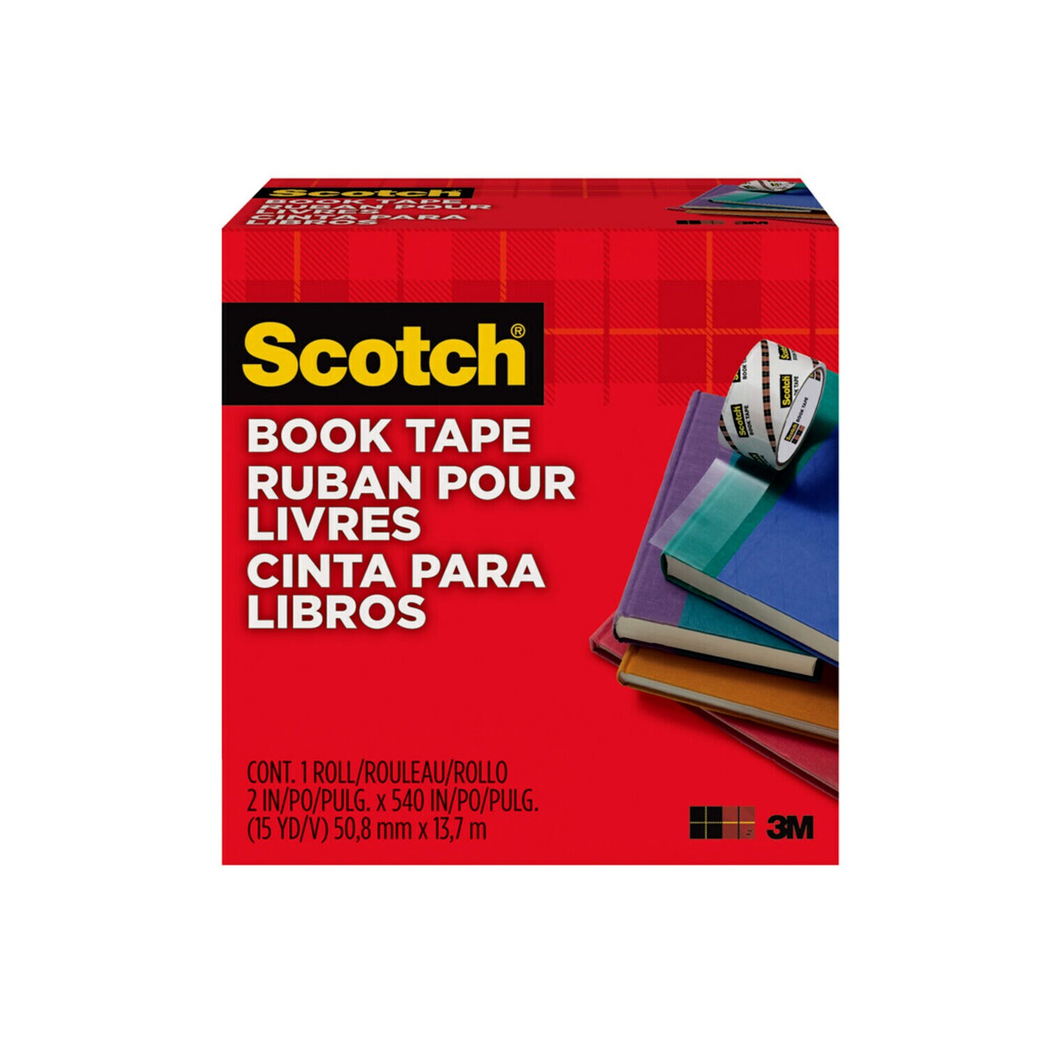 7010408215 - Scotch Book Tape, 845-200, 2 in x 540 in (50,8 mm x 13,7 m)