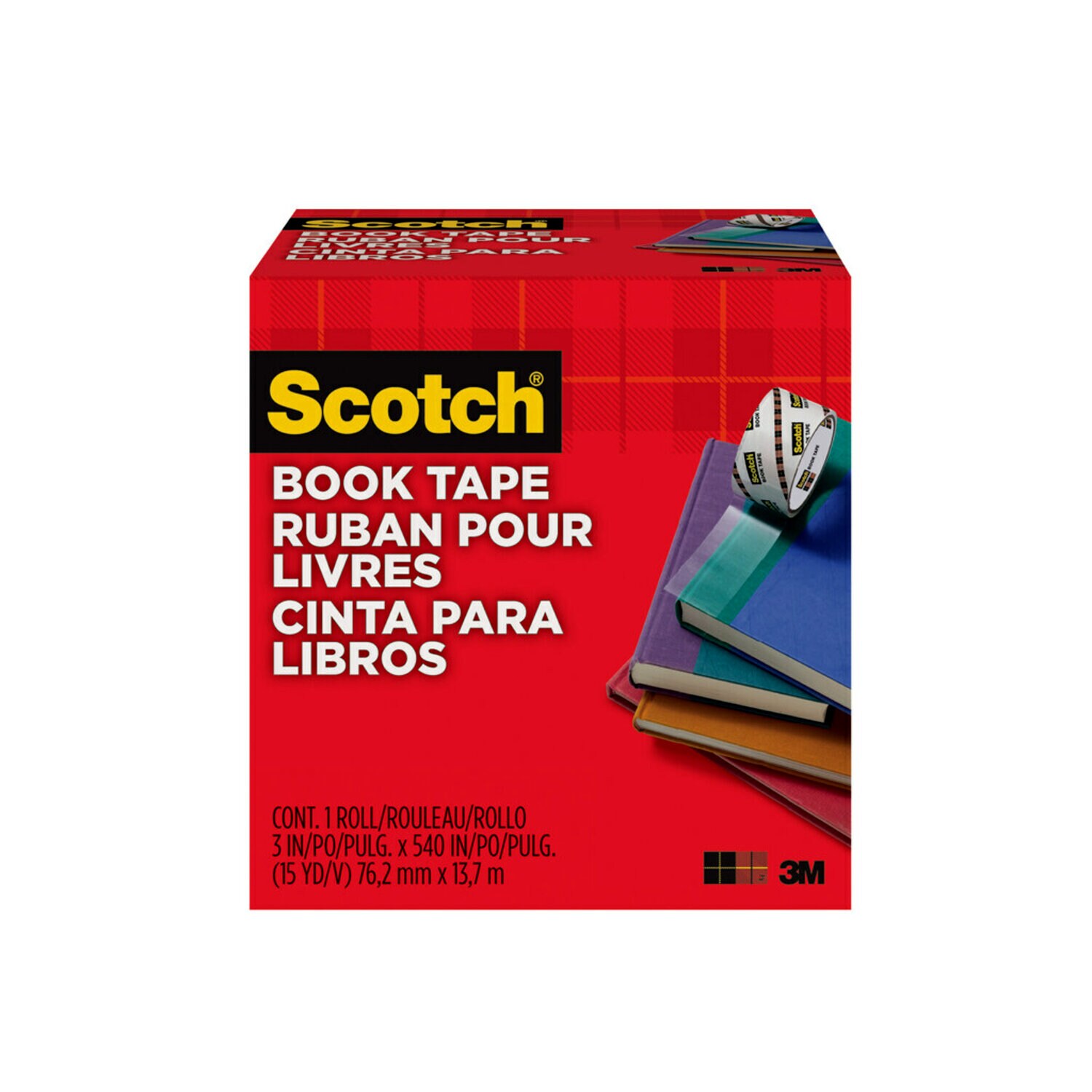 7010408123 - Scotch Book Tape, 845-300, 3 in x 540 in (76,2 mm x 13,7 m)