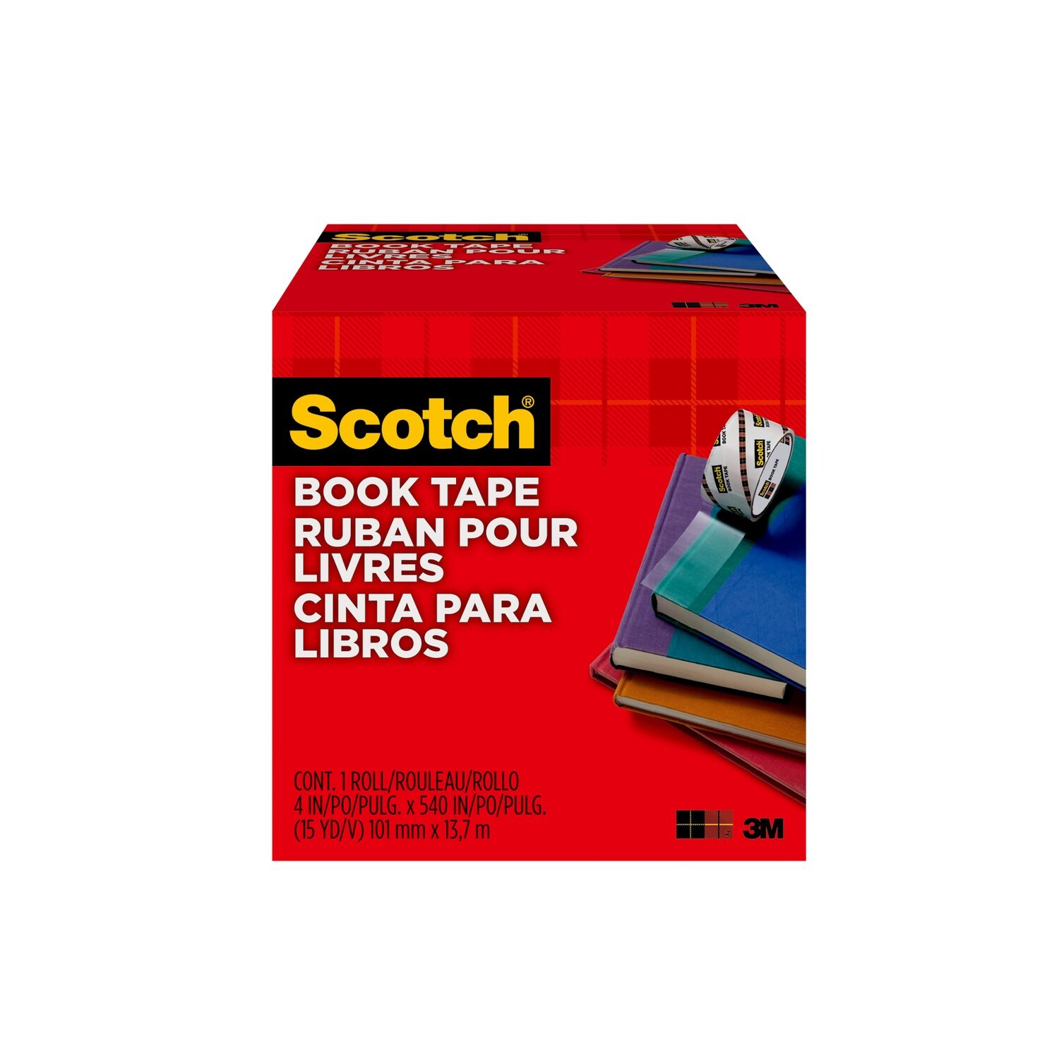 7010408191 - Scotch Book Tape, 845-400, 4 in x 540 in (101,6 mm x 13,7 m)