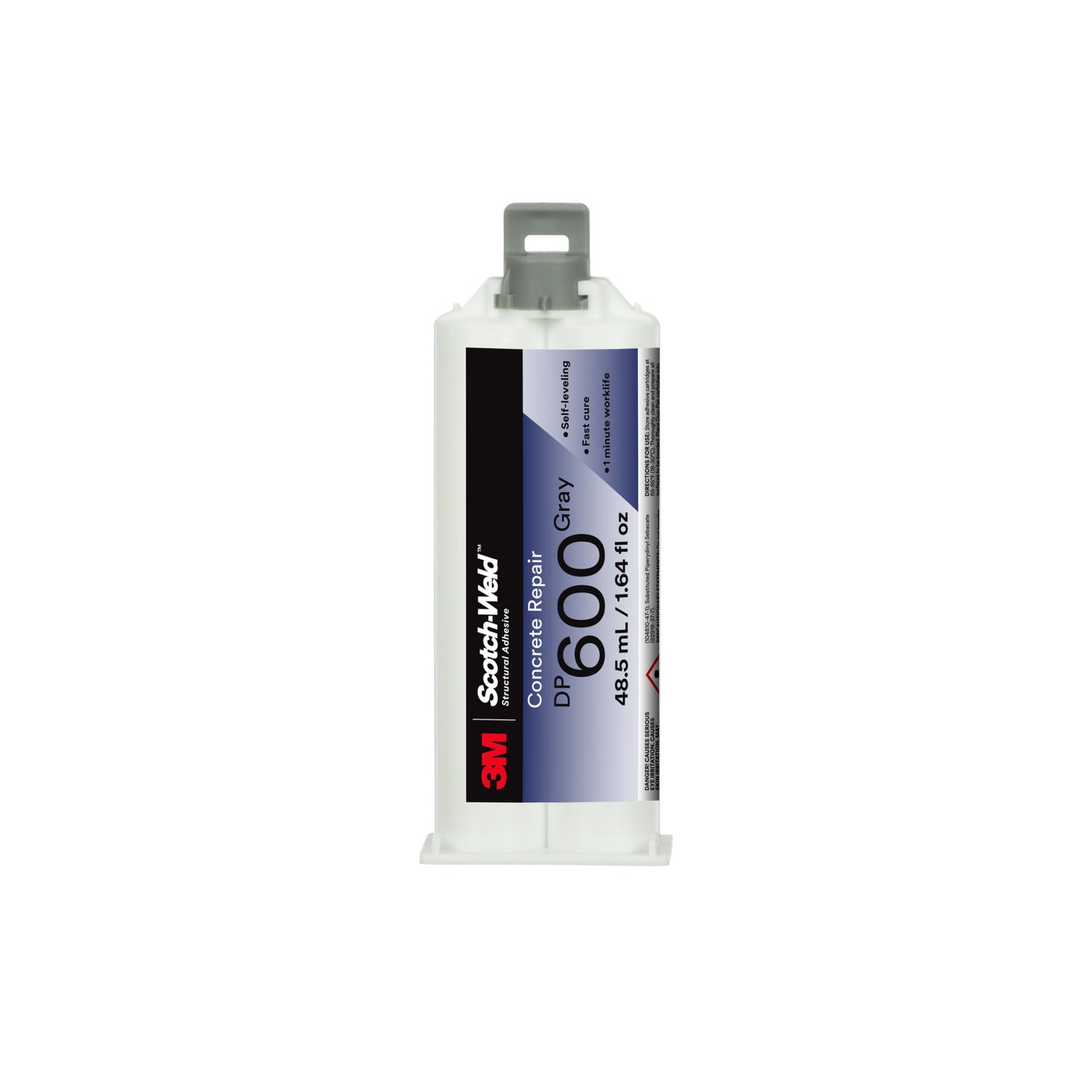7100148740 - 3M Scotch-Weld Concrete Repair DP600, Gray, Self-Leveling, 48.5mL Duo-Pak, 12 Each/Case