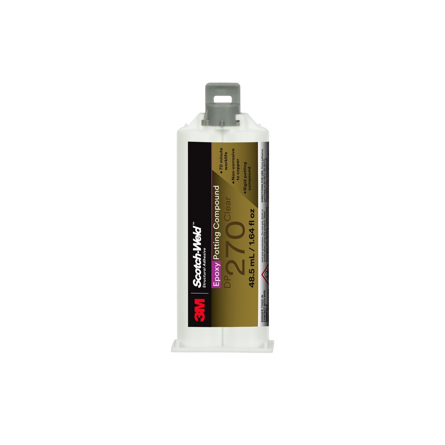 7100148730 - 3M Scotch-Weld Epoxy Potting Compound DP270, Clear, 48.5 mL Duo-Pak, 12/Case