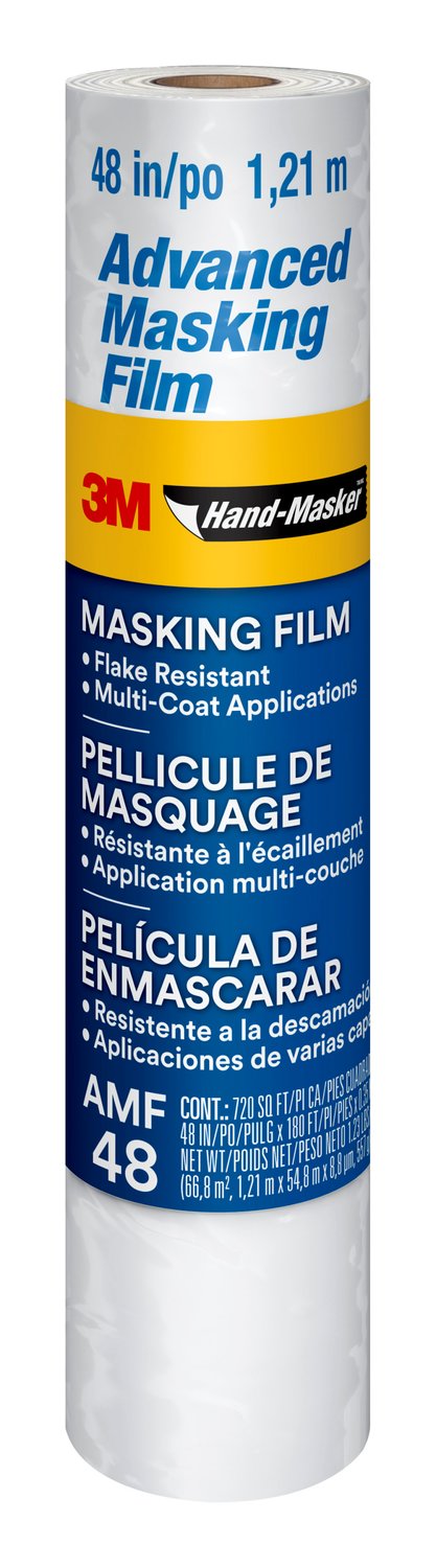 7100155226 - 3M Hand-Masker Advanced Masking Film, AMF48-8C, 48 in x 180 ft x .35
mil (1,21 m x 54,8 m x .00889 mm)