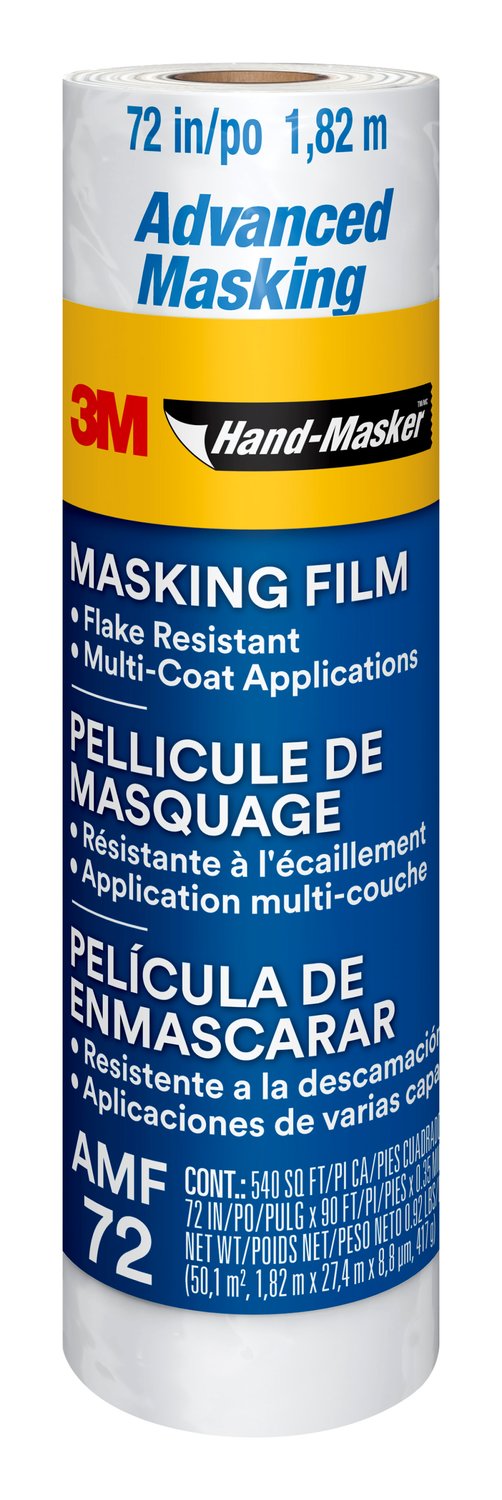 7100155267 - 3M Hand-Masker Advanced Masking Film, AMF72-8C, 72 in x 90 ft x .35 mil (1.82 m x 27.4 m x .00889 mm)
