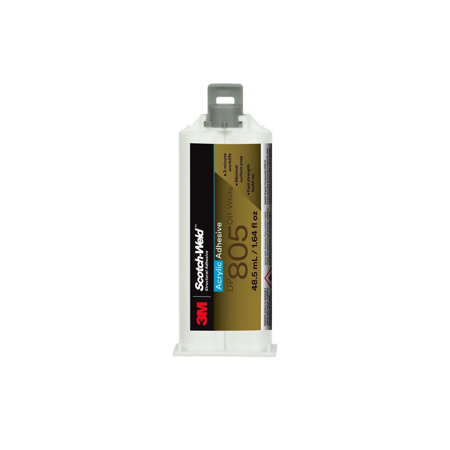 7010410436 - 3M Scotch-Weld Acrylic Adhesive DP805, Off-White, 48.5 mL Duo-Pak,
12/Case