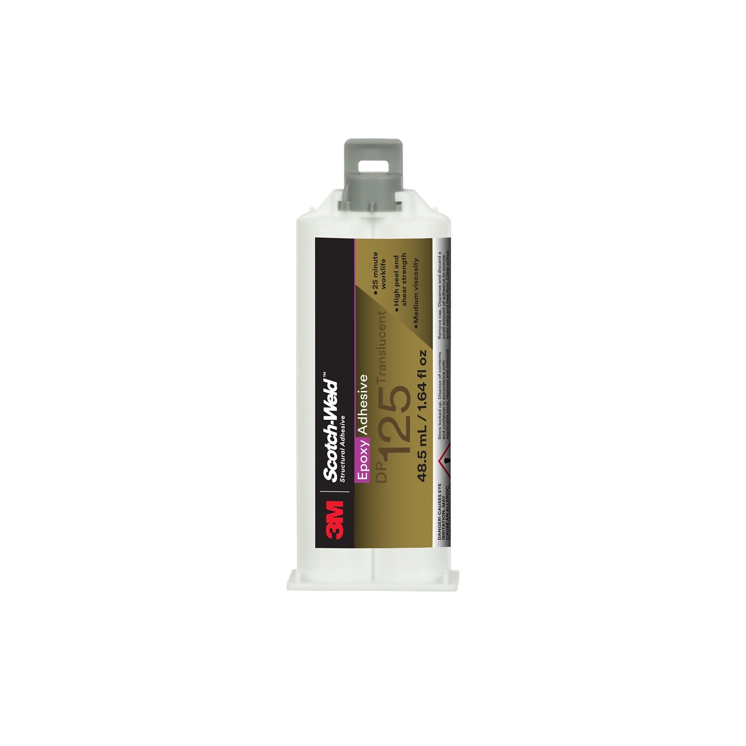 7100320463 - 3M Scotch-Weld Epoxy Adhesive DP125, Translucent, 48.5mL Duo-Pak, 12/Case