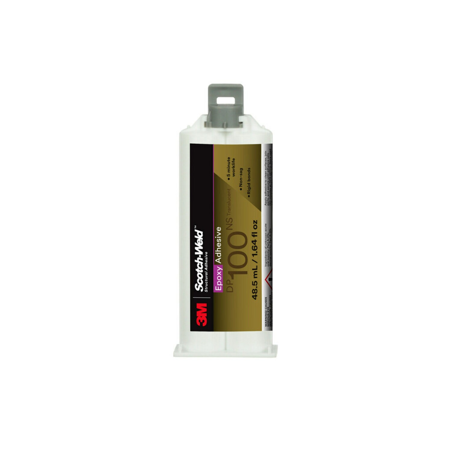 7100148744 - 3M Scotch-Weld Epoxy Adhesive DP100NS, Translucent, 48.5 mL Duo-Pak, 12/Case