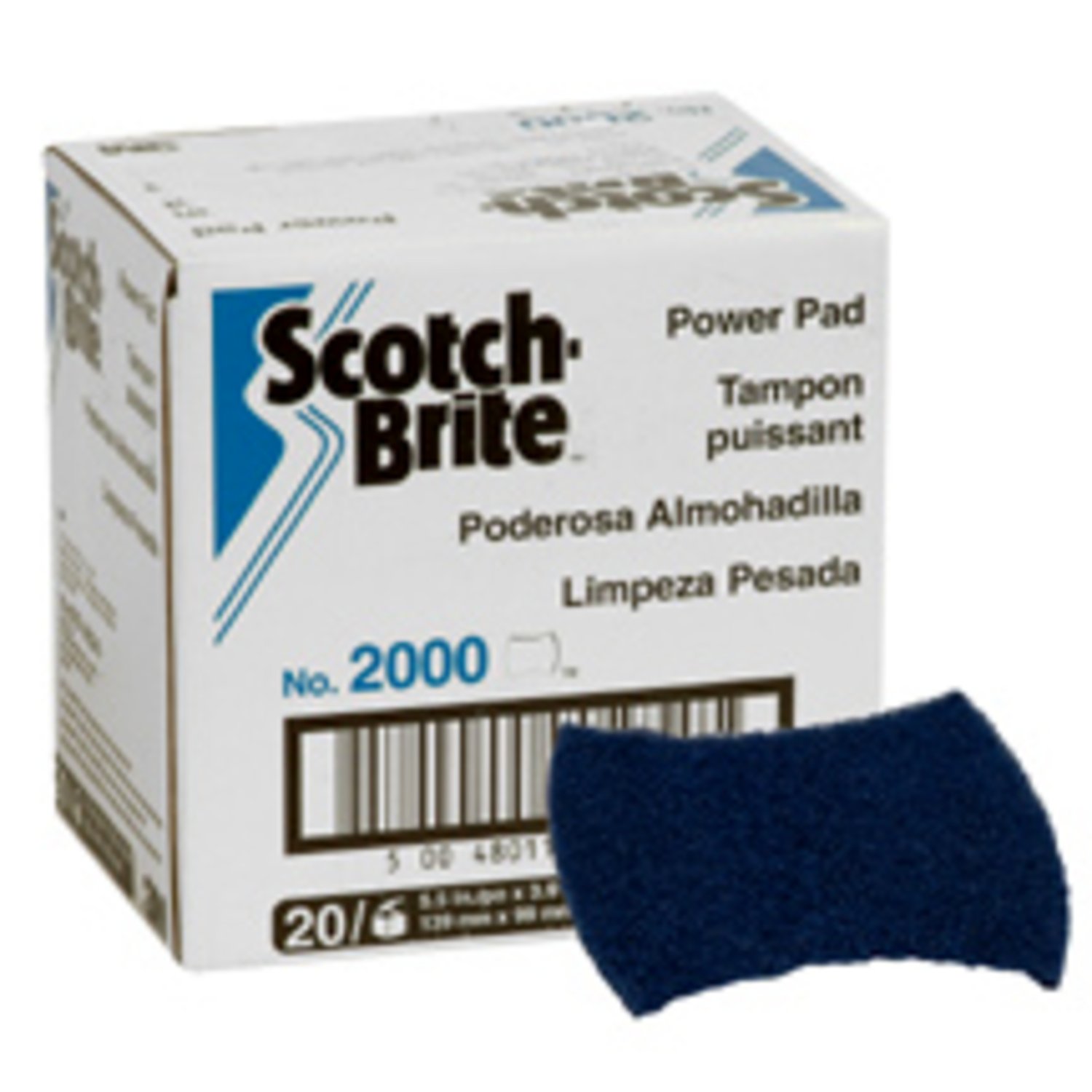 7010028962 - Scotch-Brite Powerpad 2000CC, 5.5 in x 3.9 in, 5/Pack, 6 Pack/Case