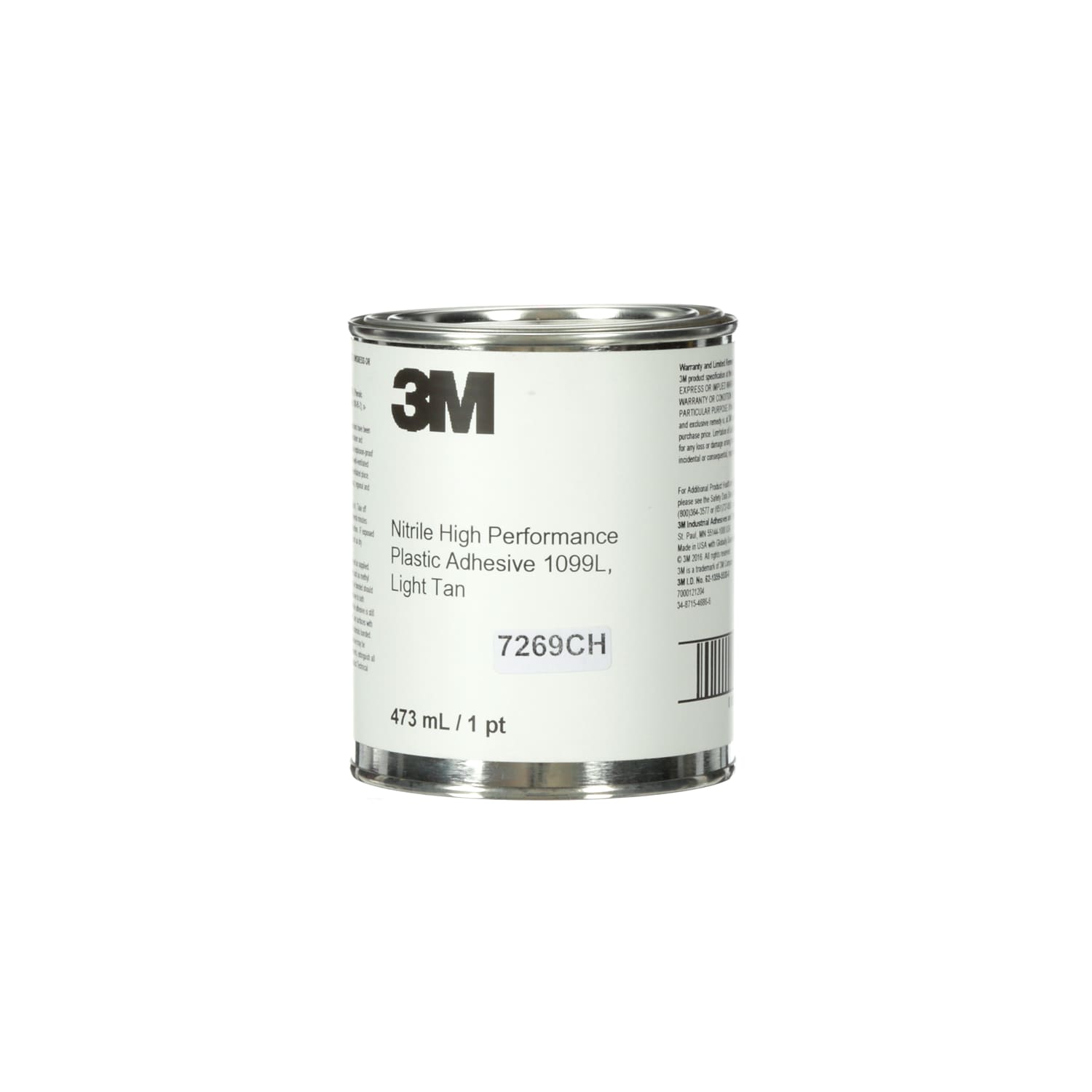 7000121204 - 3M Nitrile High Performance Plastic Adhesive 1099L, Tan, 1 Pint, 1 Can/Case, Sample