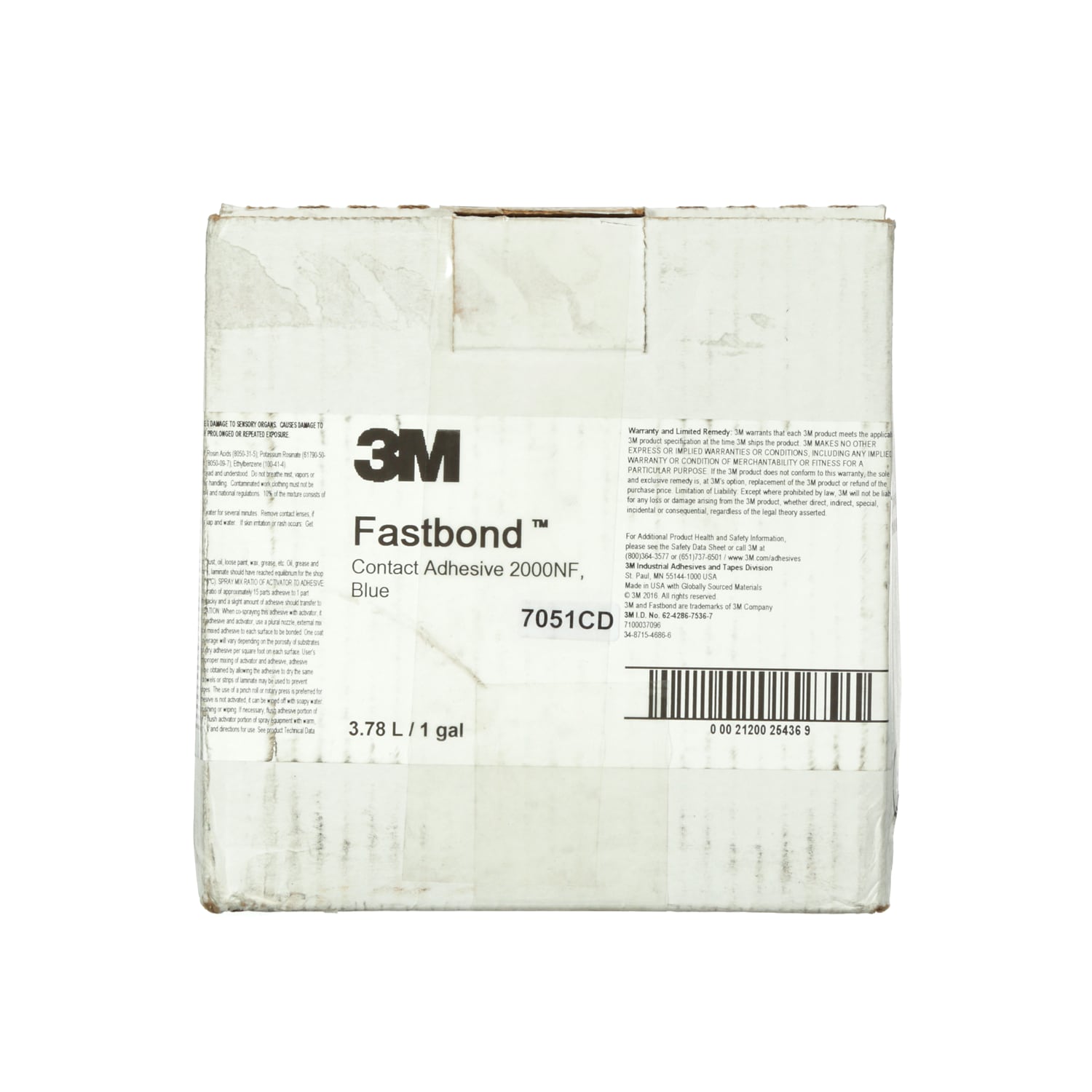 7100037096 - 3M Fastbond Contact Adhesive 2000NF, Blue, 1 Gallon Can, 1/Case, Sample