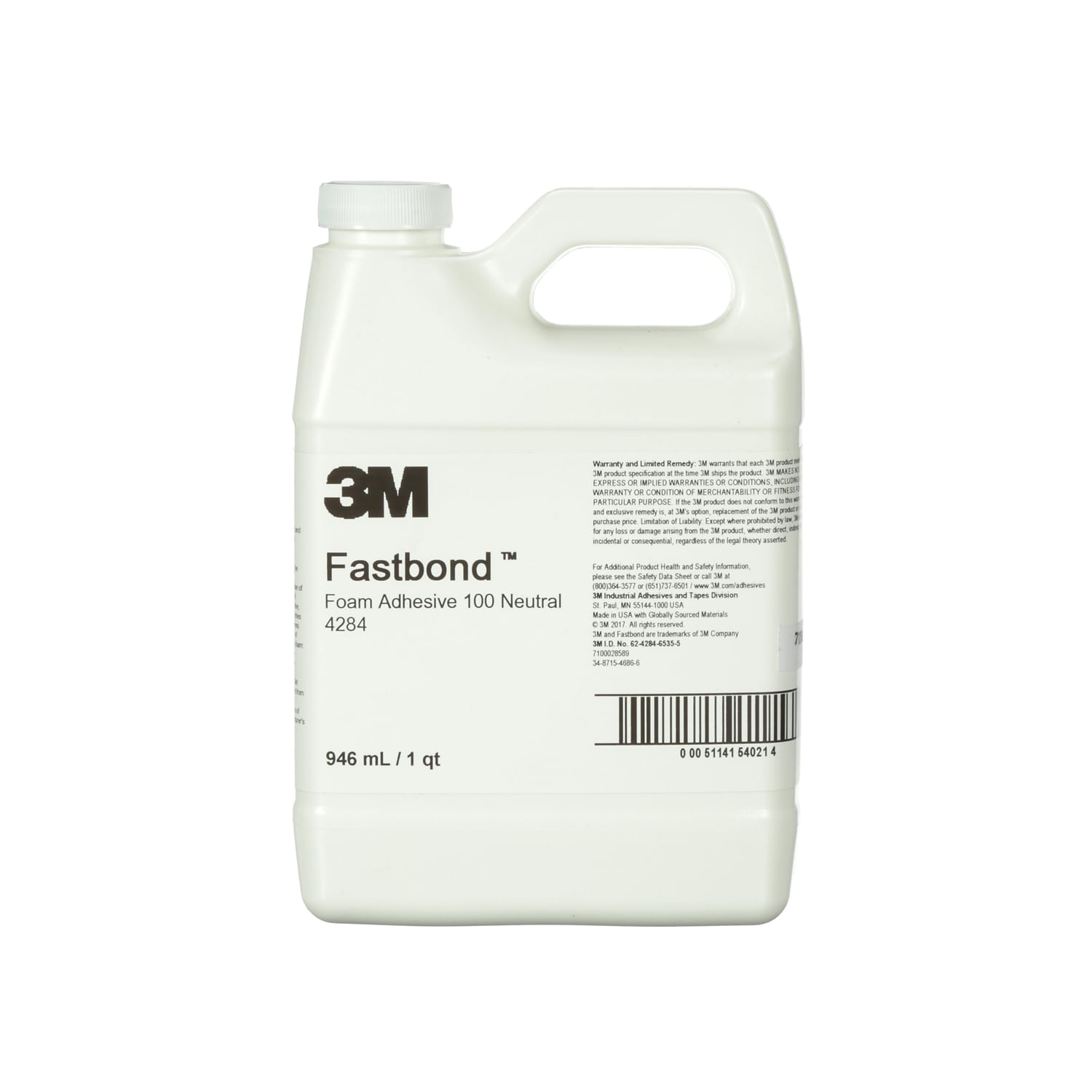 7100028589 - 3M Fastbond Foam Adhesive 100NF, Neutral, 1 Quart, 1 Can/Case, Sample