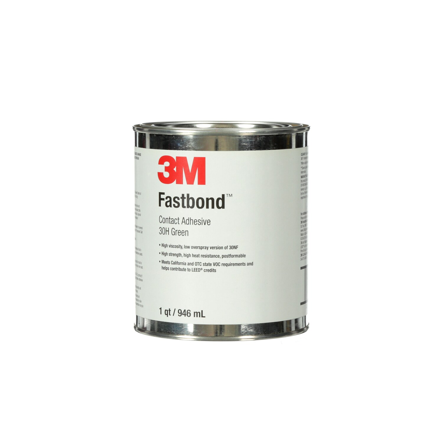 7010299385 - 3M Fastbond Contact Adhesive 30H, Green, 1 Quart, 1 Can/Case, Sample