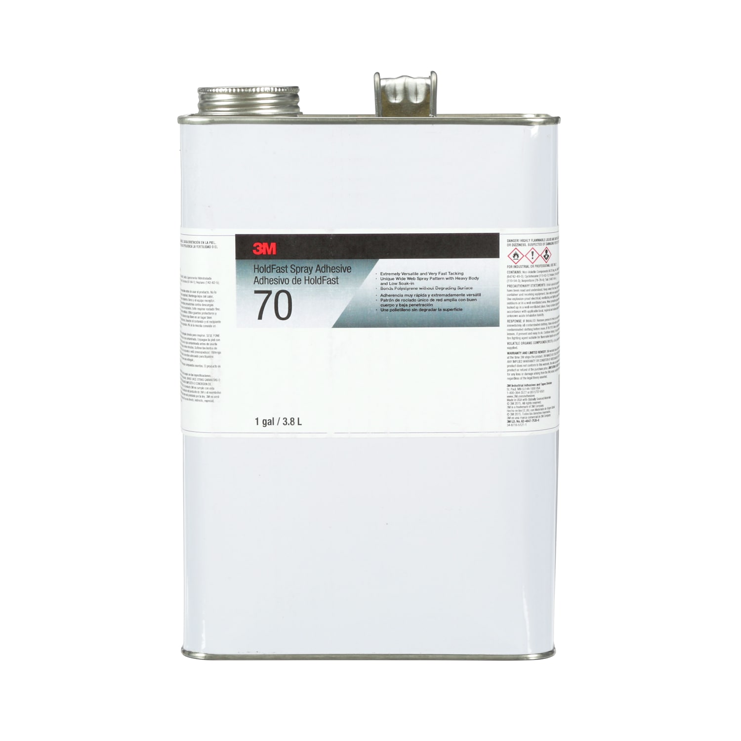 7010366347 - 3M HoldFast 70 Adhesive, Clear, 1 Gallon, 1 Can/Case, Sample