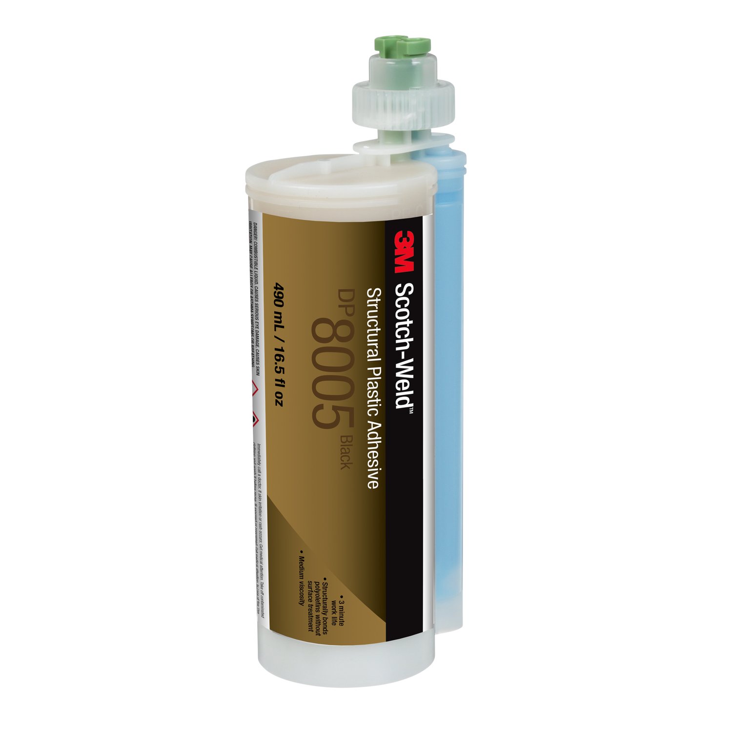 7100089476 - 3M Scotch-Weld Structural Plastic Adhesive DP8005, Black, 490 mL Duo-Pak, 6/case