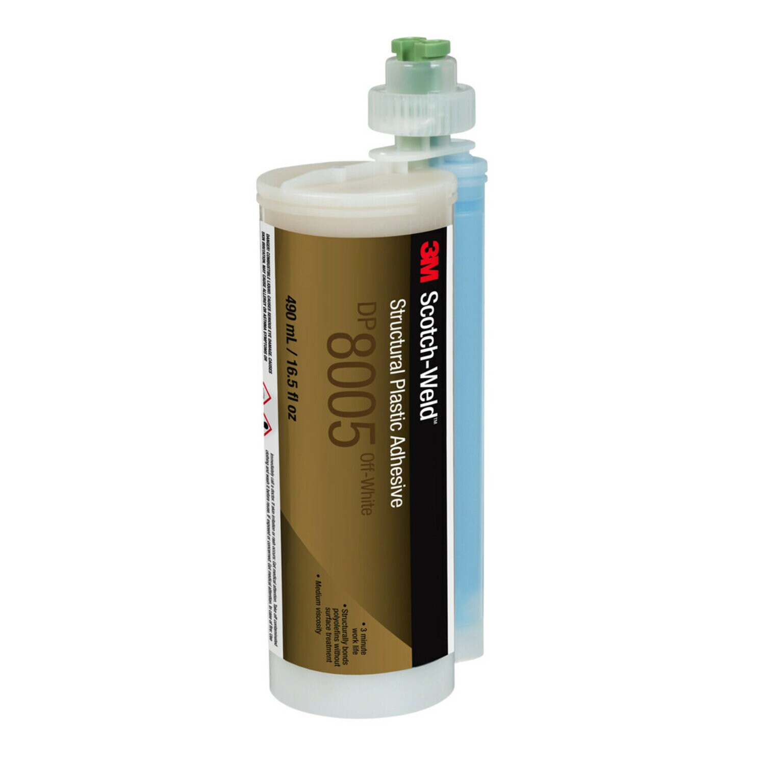 7100090196 - 3M Scotch-Weld Structural Plastic Adhesive DP8005, Off-White, 490 mL Duo-Pak, 6/case