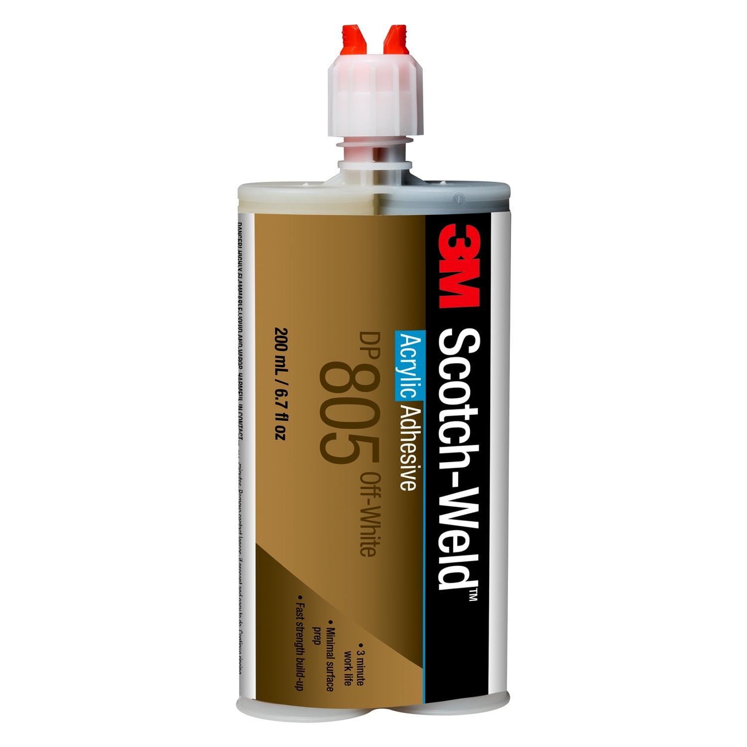 7010367390 - 3M Scotch-Weld Acrylic Adhesive DP805, Off-White, 200 mL Duo-Pak, 12/Case