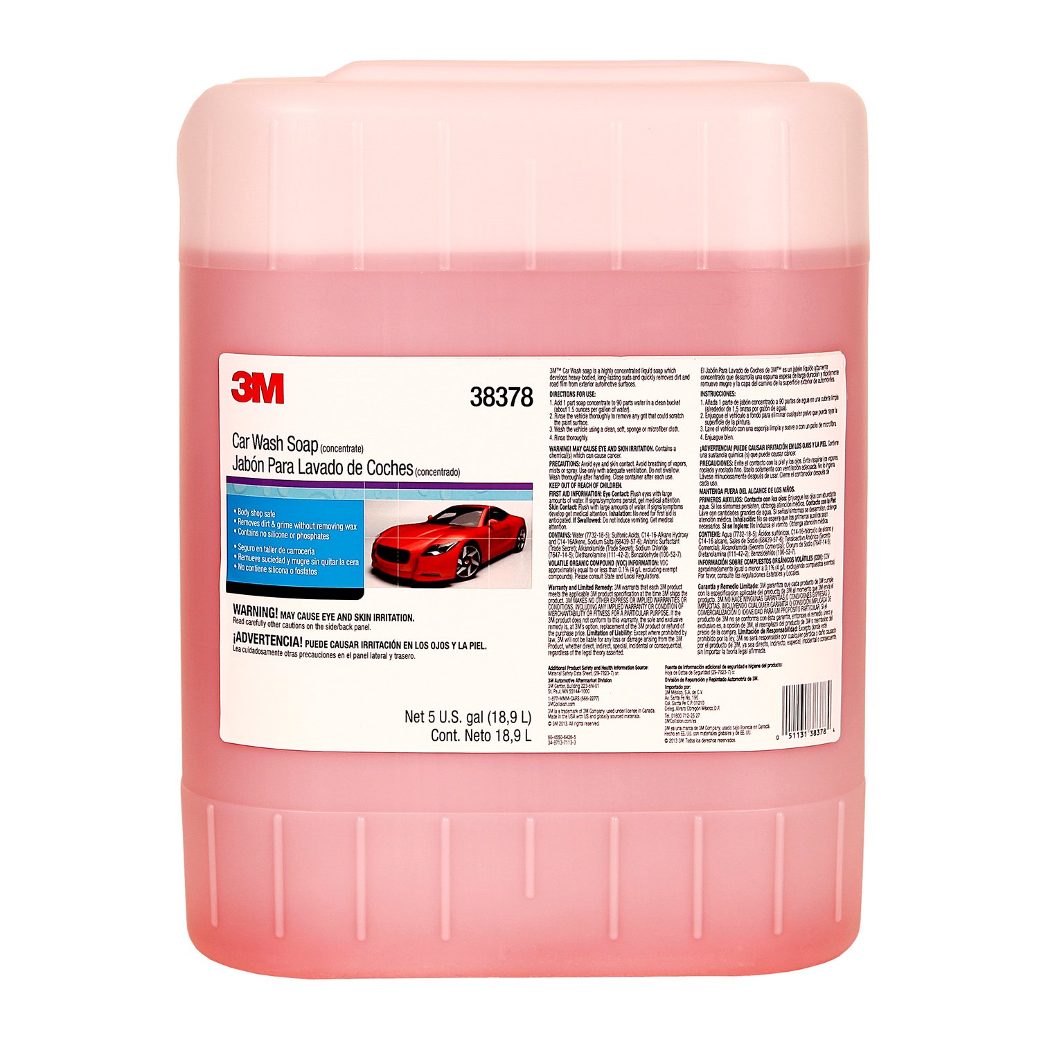7000045535 - 3M Car Wash Soap, 38378, 5 gal, 1 per case
