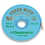 503100 - CHEMTRONICS SODER WICK ROSIN FLUX DESOLDERING WICK 100FT