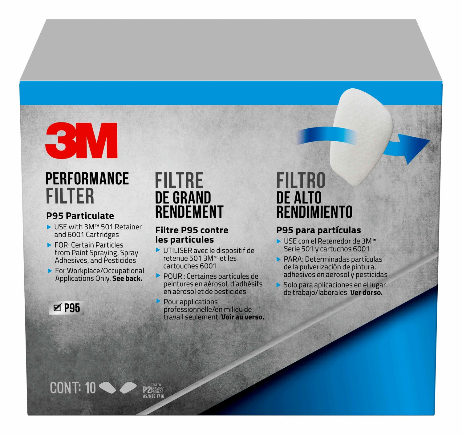 7100160498 - 3M Performance Filter P95 Particulate, 5P71P10-C, 10 eaches/pack, 5 packs/case