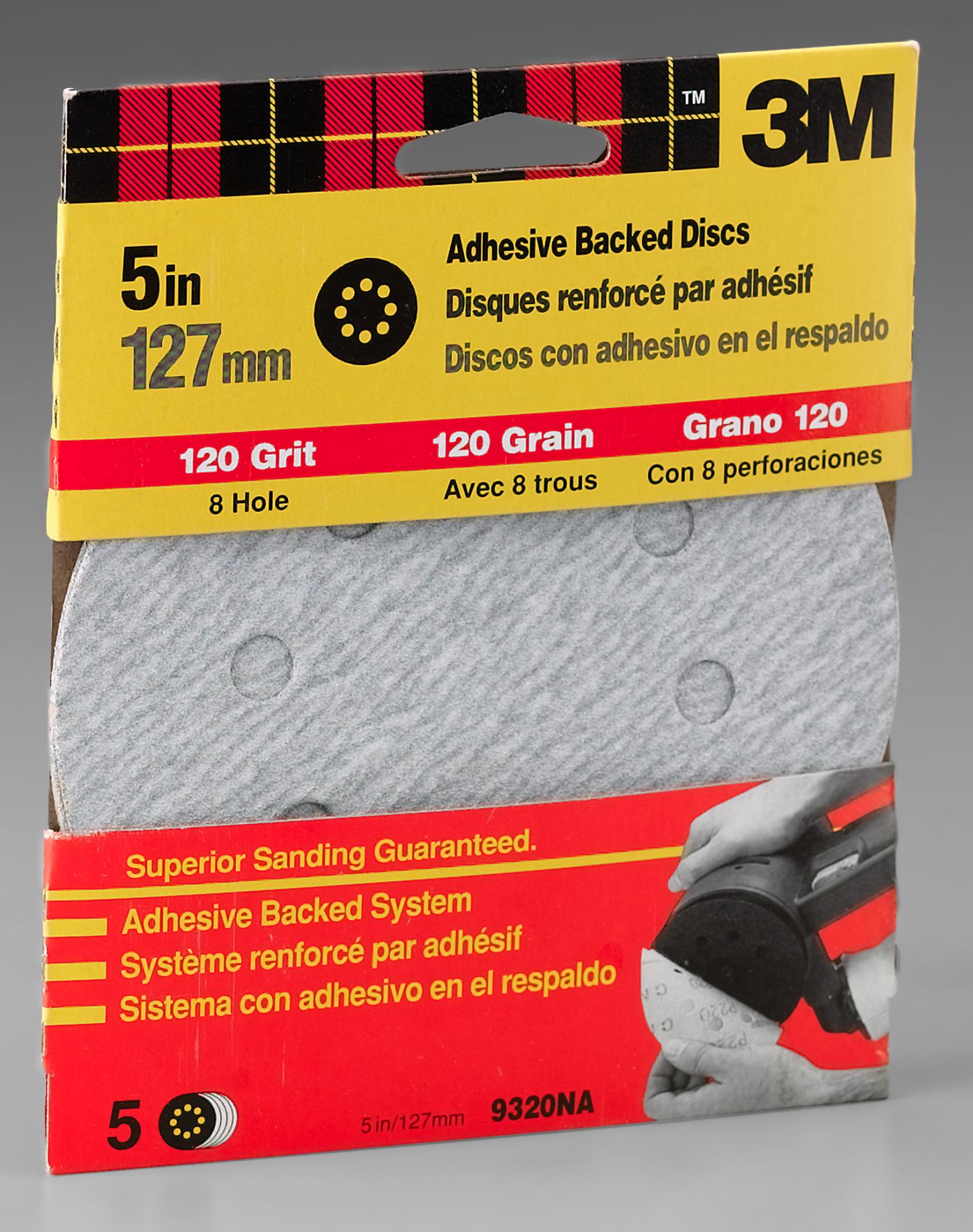 01604-6PK 3M 01604 Red 5 P240 Grit A Weight Abrasive PSA Disc Pack of 6 