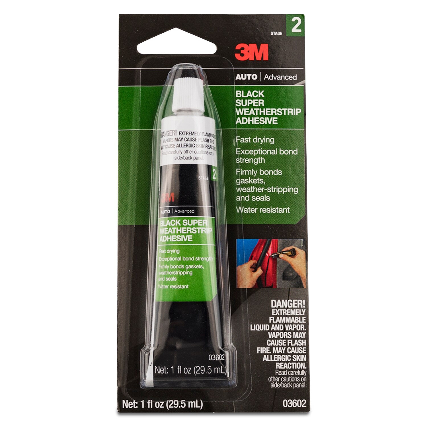 7100151311 - 3M Black Super Weathstrip Adhesive, 03602SRP, 1 oz, 6 per case
