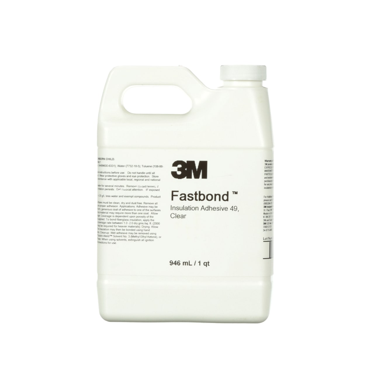 7000121376 - 3M Fastbond Insulation Adhesive 49, Clear, 1 Quart, 1 Can/Case, Sample